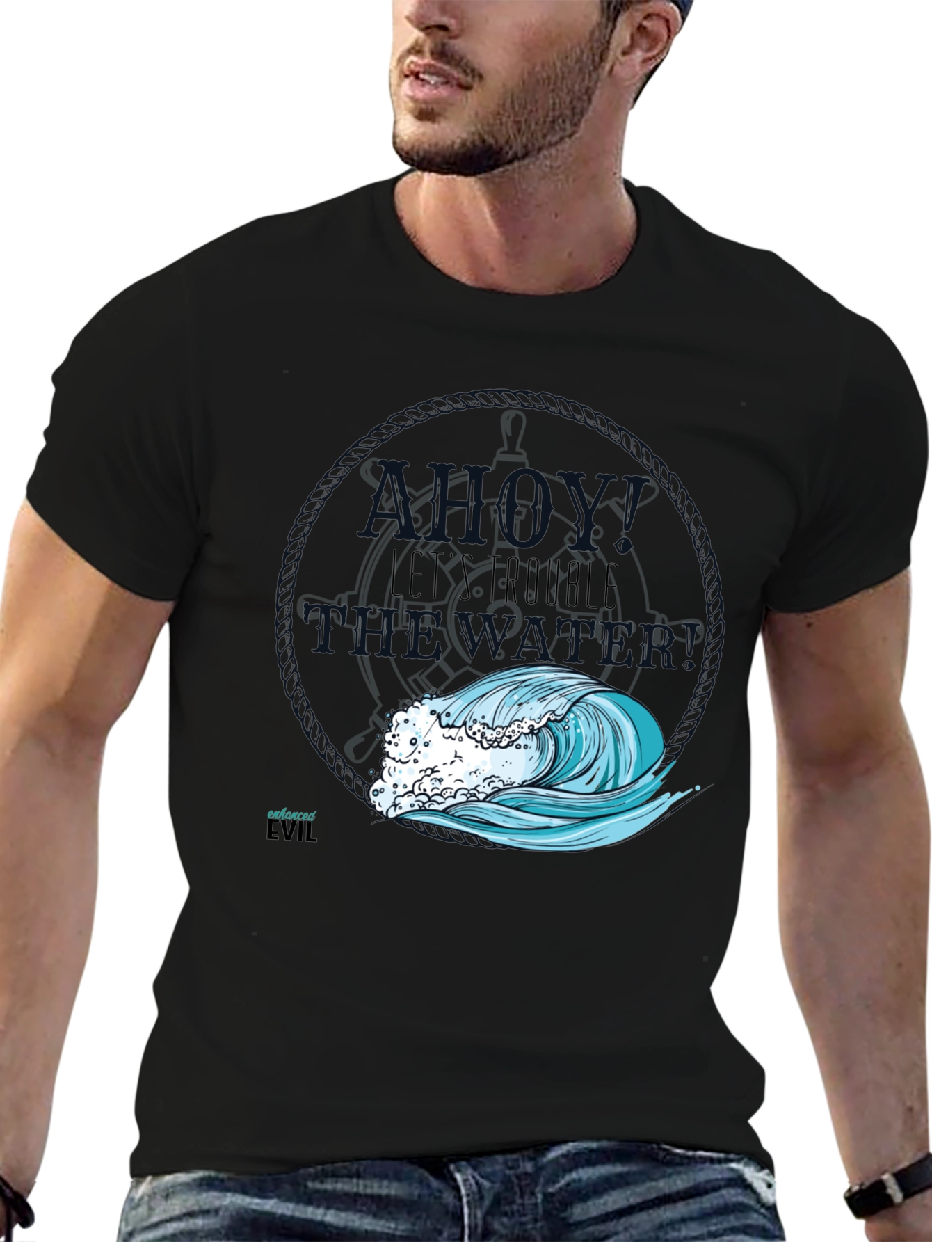 Nautical Wave Graphic T-Shirt