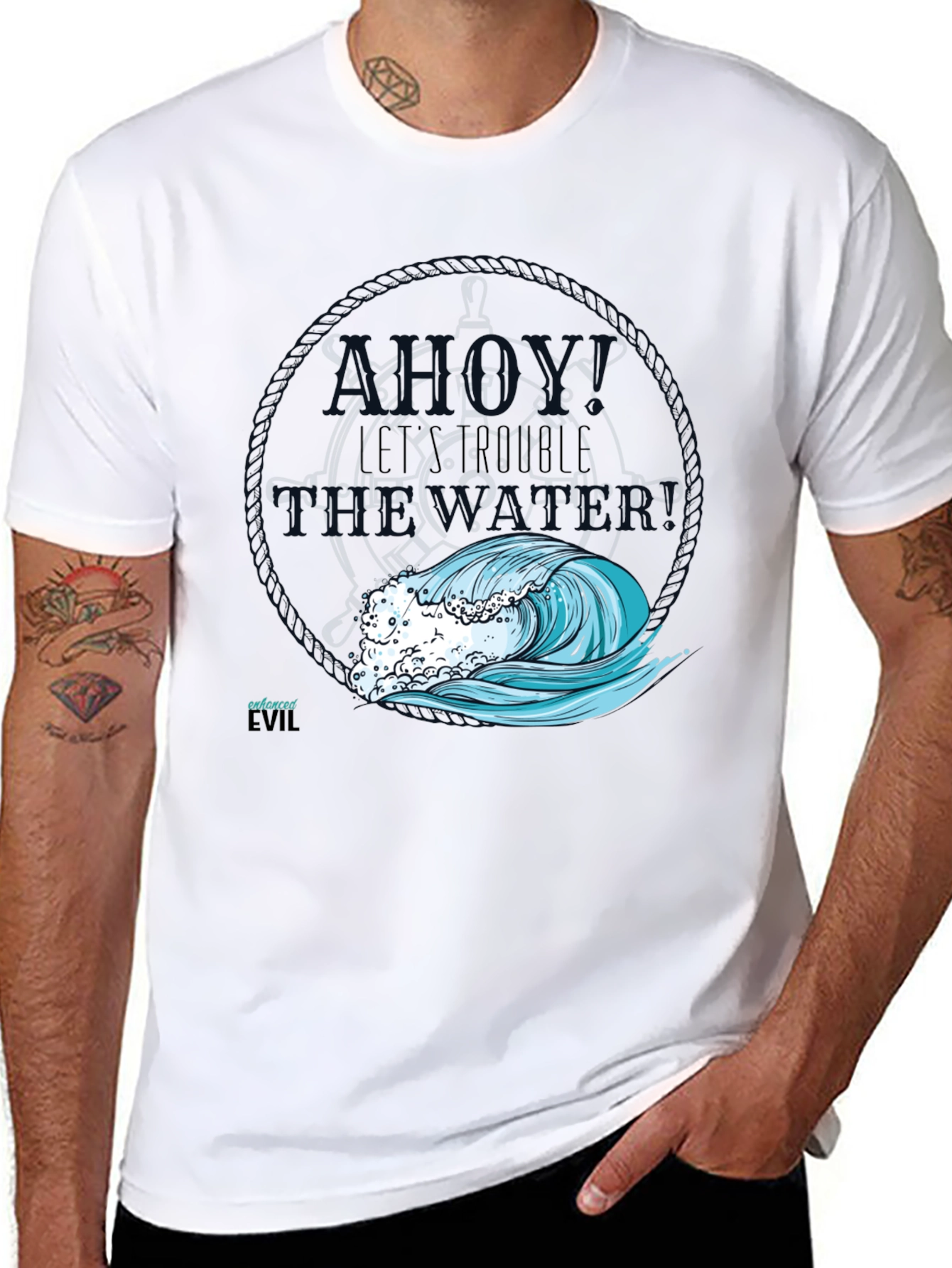 Nautical Wave Graphic T-Shirt