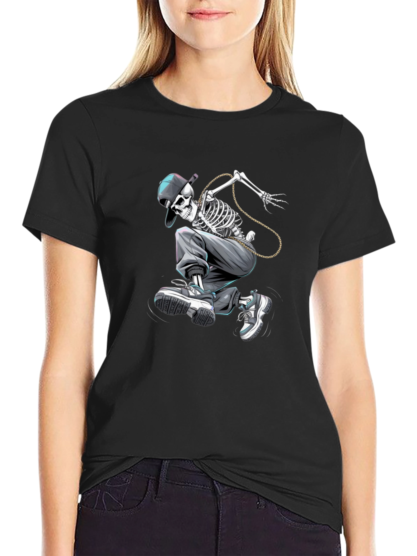 Skateboarding Skeleton Graphic Tee