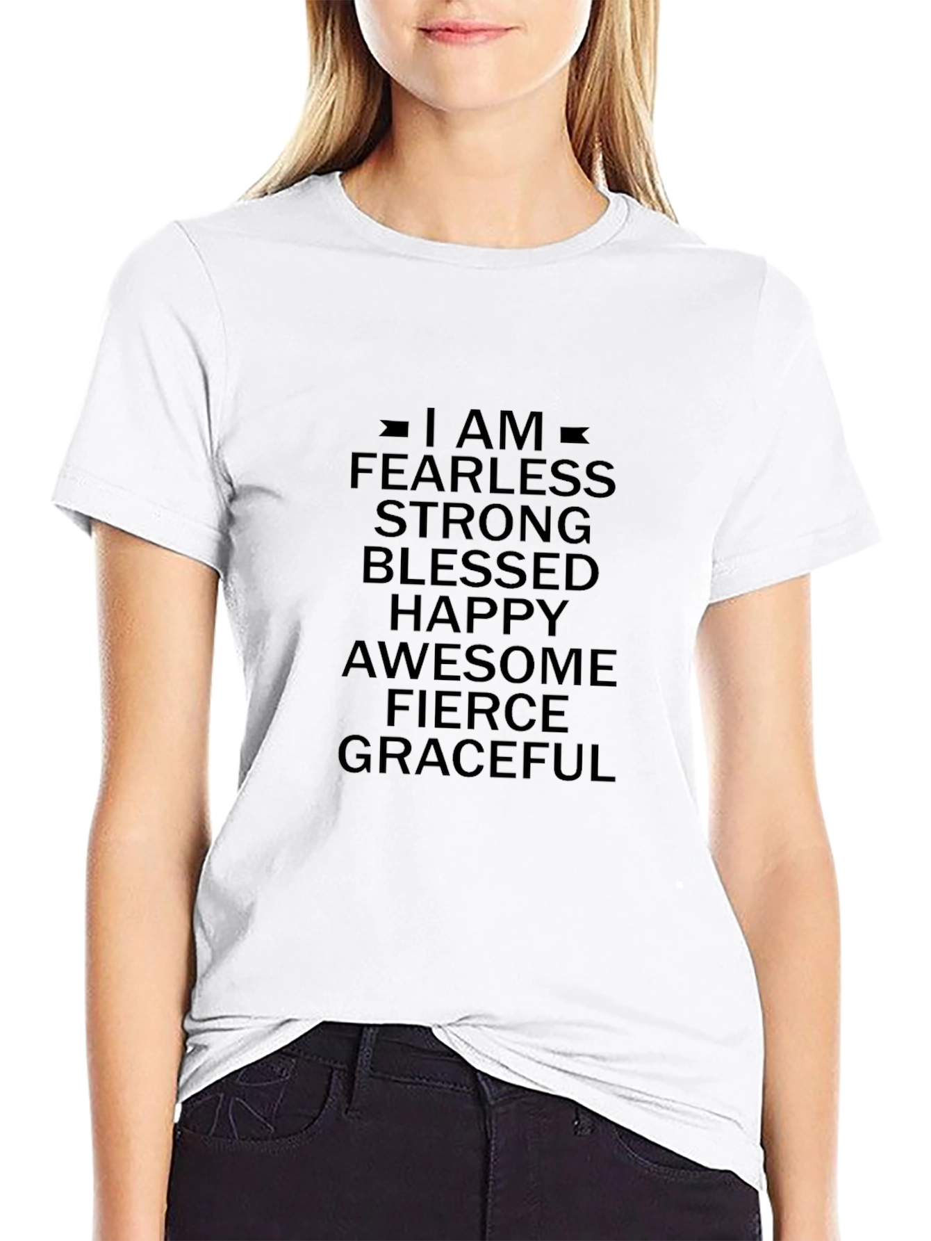 Inspirational Graphic T-Shirt - Fearless Strong Blessed
