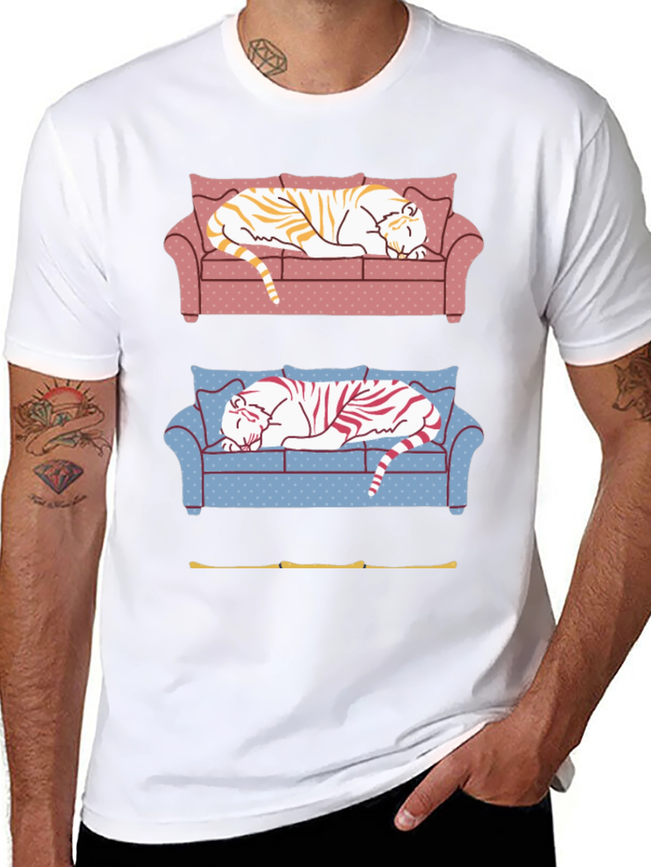 Tiger on Couch Graphic T-Shirt