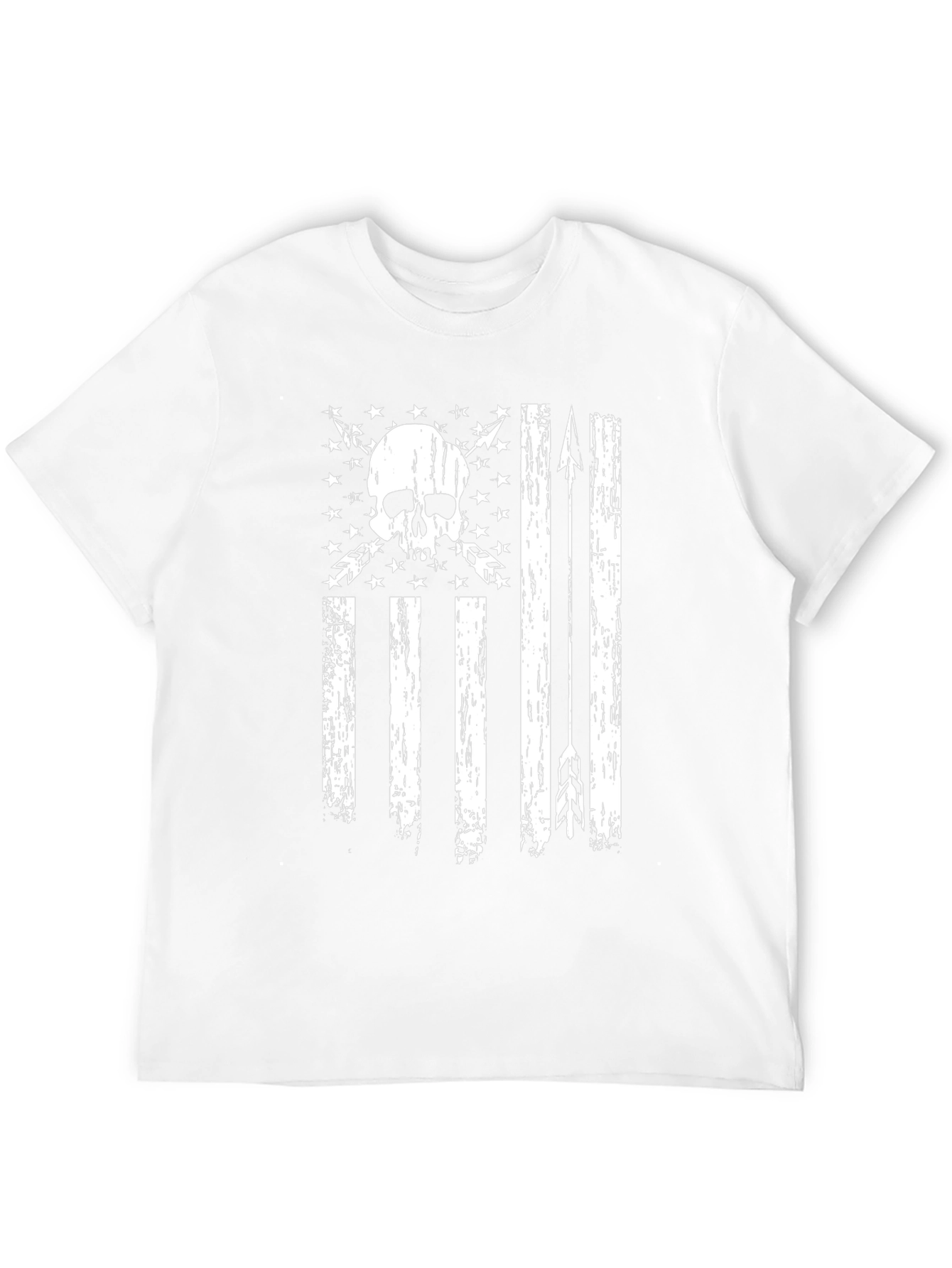 Skull & Arrows Distressed American Flag Graphic T-Shirt