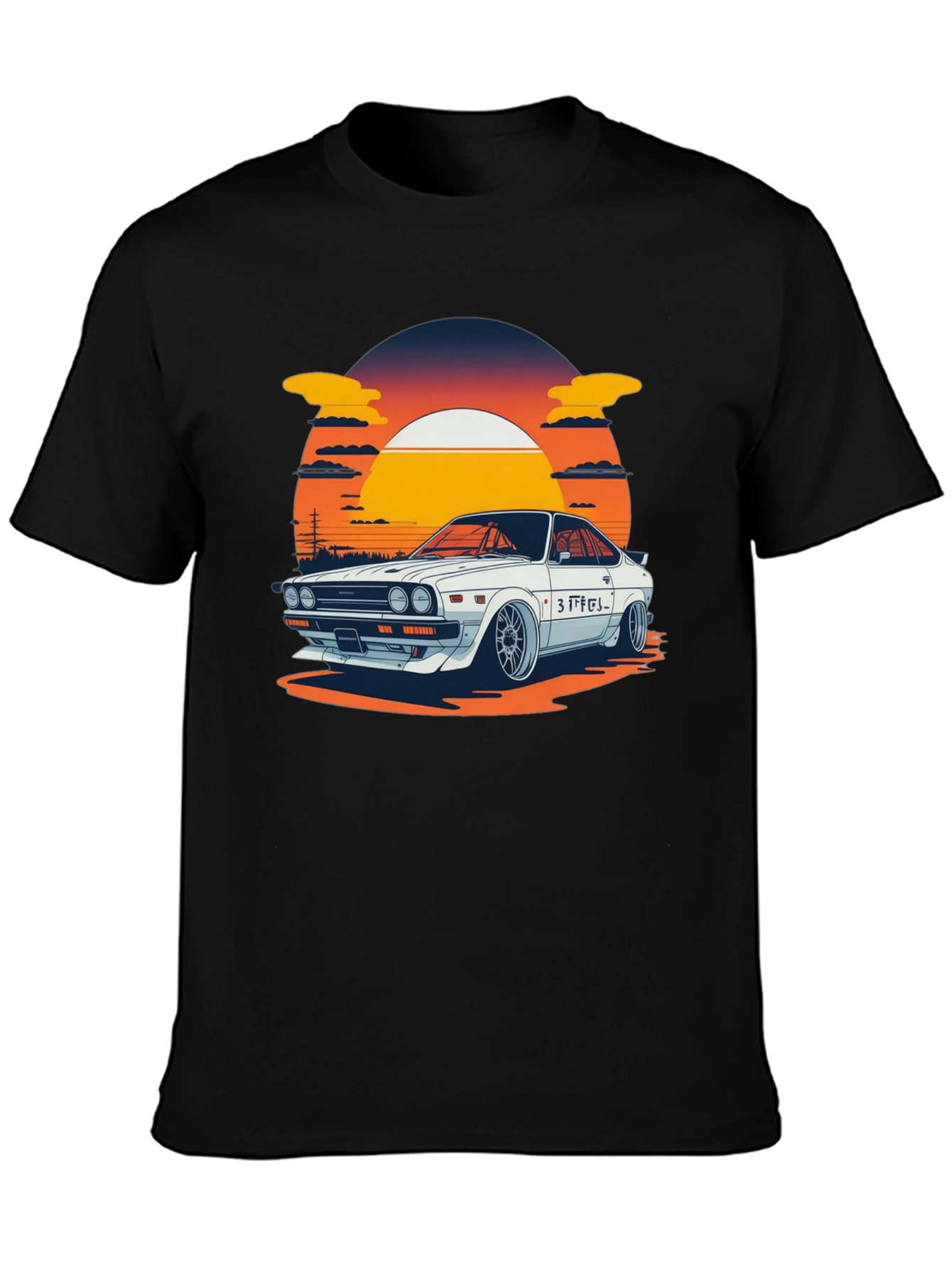 Retro Car Graphic Tee - Sunset Style