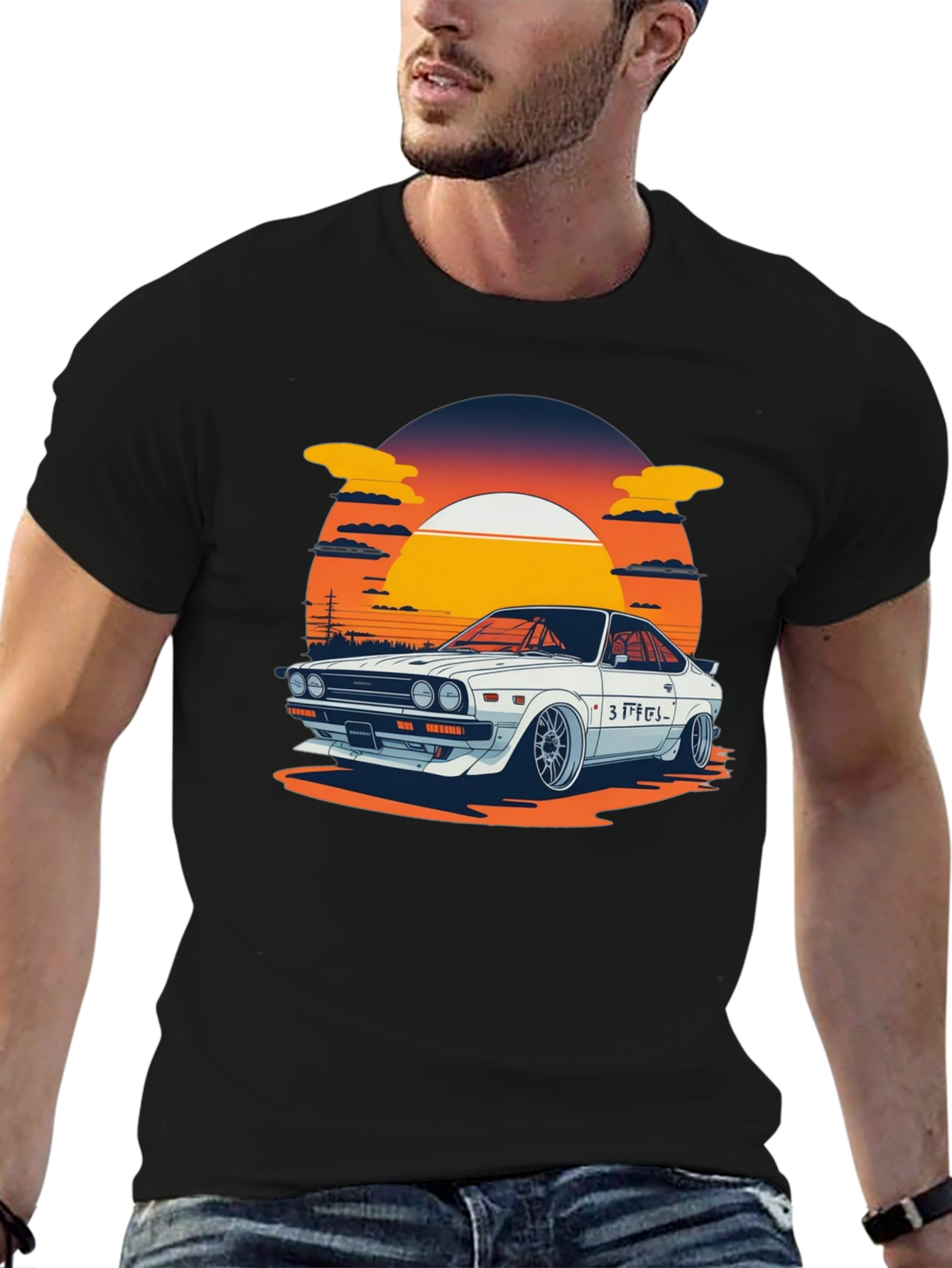 Retro Car Graphic Tee - Sunset Style
