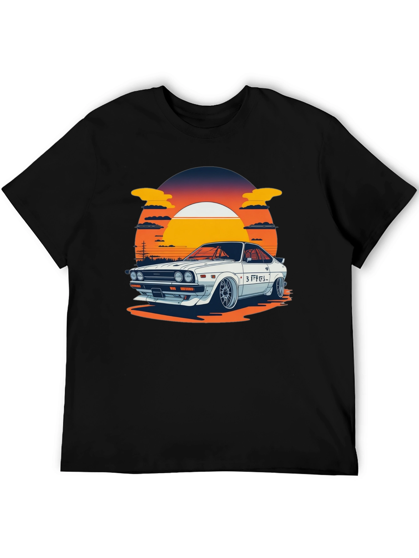 Retro Car Graphic Tee - Sunset Style