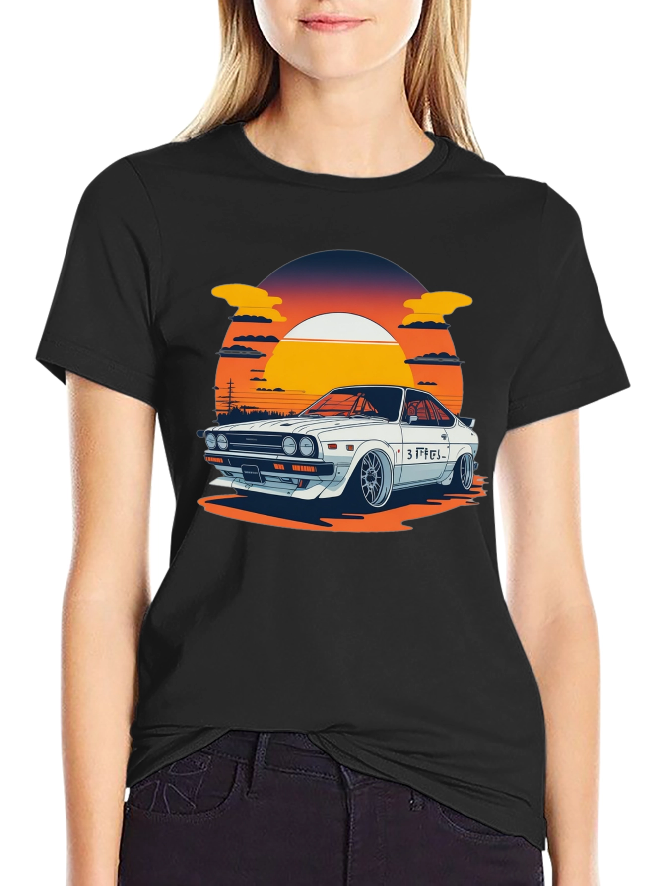 Retro Car Graphic Tee - Sunset Style