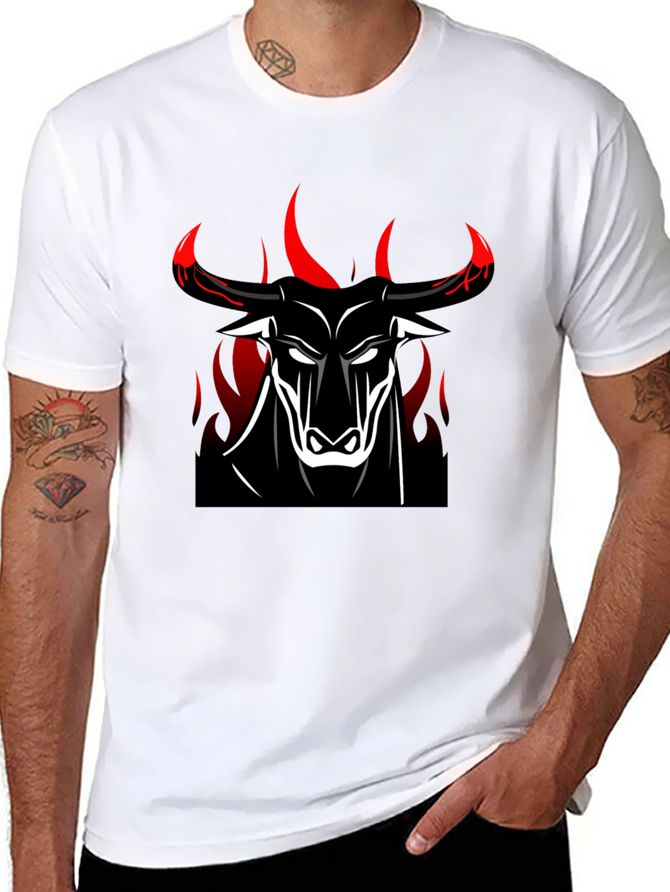 Bold Bull Graphic Tee - Black