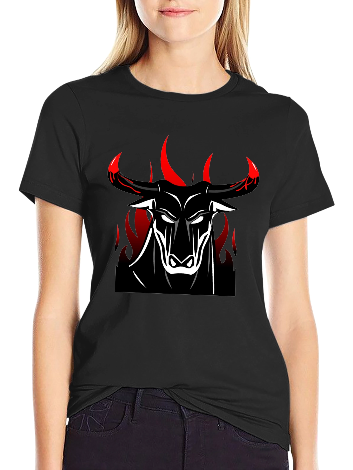 Bold Bull Graphic Tee - Black