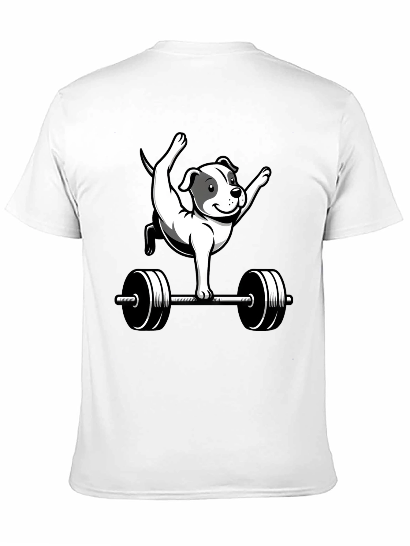 Funny Dog Gym T-Shirt - Weightlifting Pitbull Tee