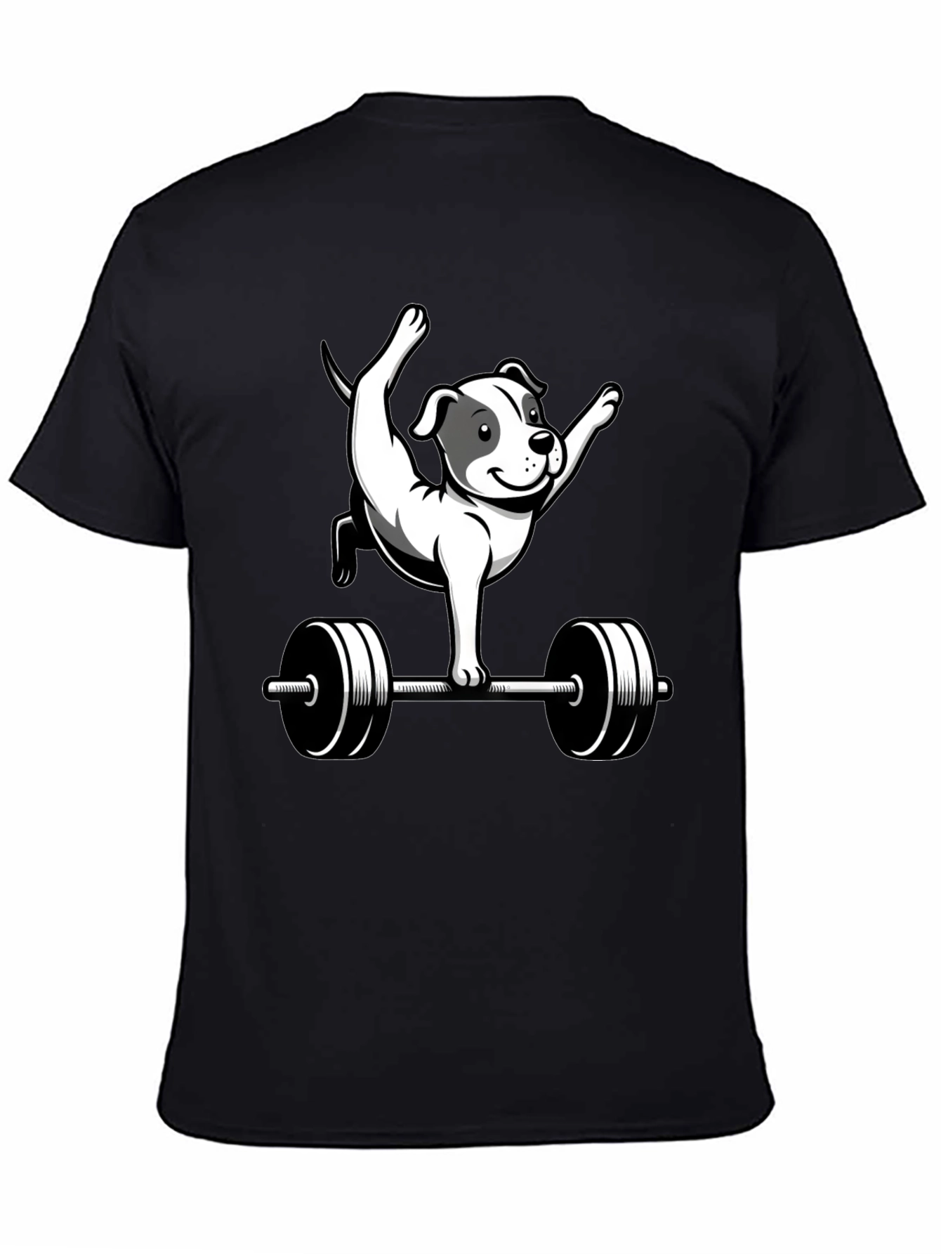 Funny Dog Gym T-Shirt - Weightlifting Pitbull Tee