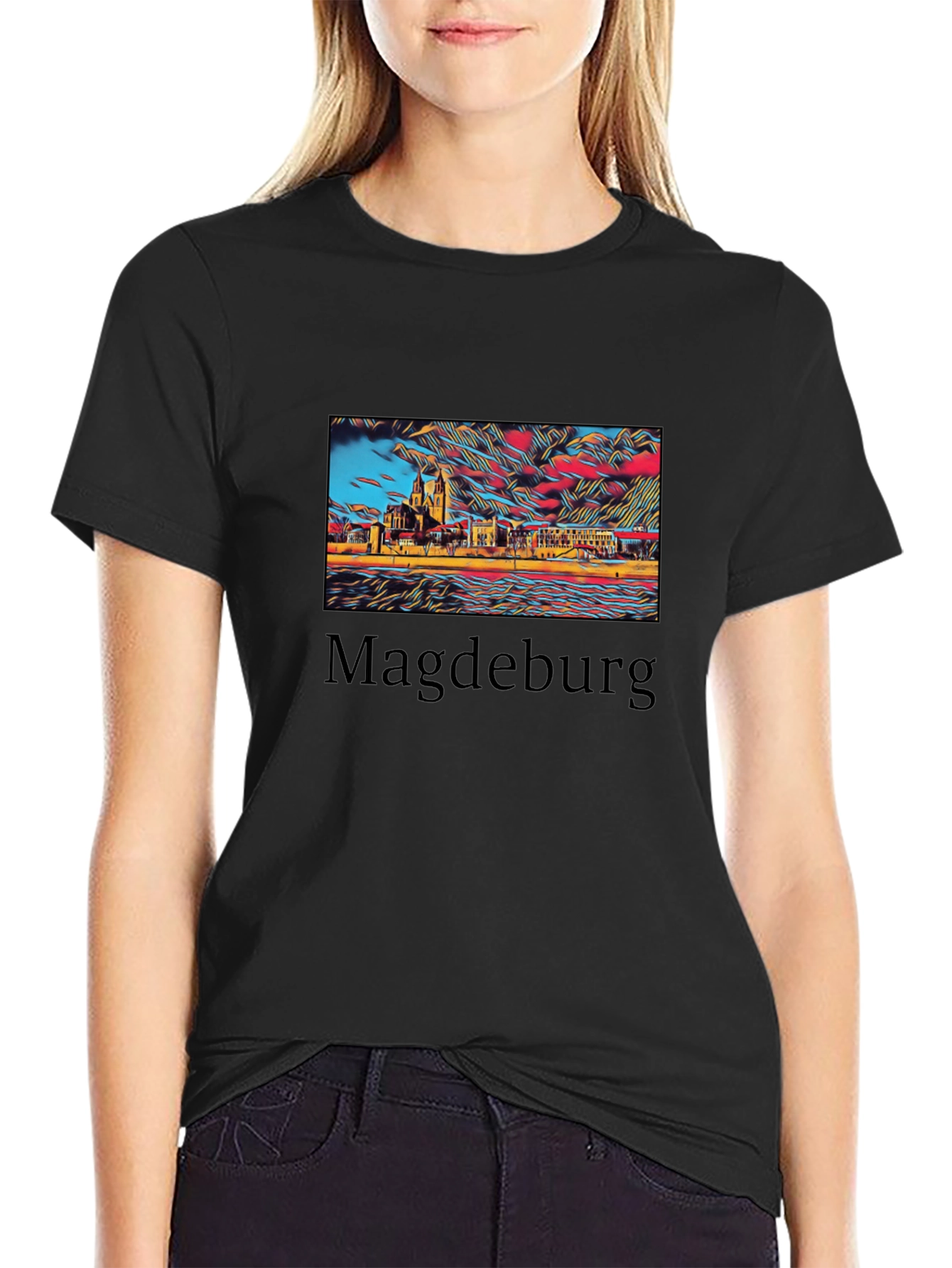 Magdeburg Skyline Graphic T-Shirt