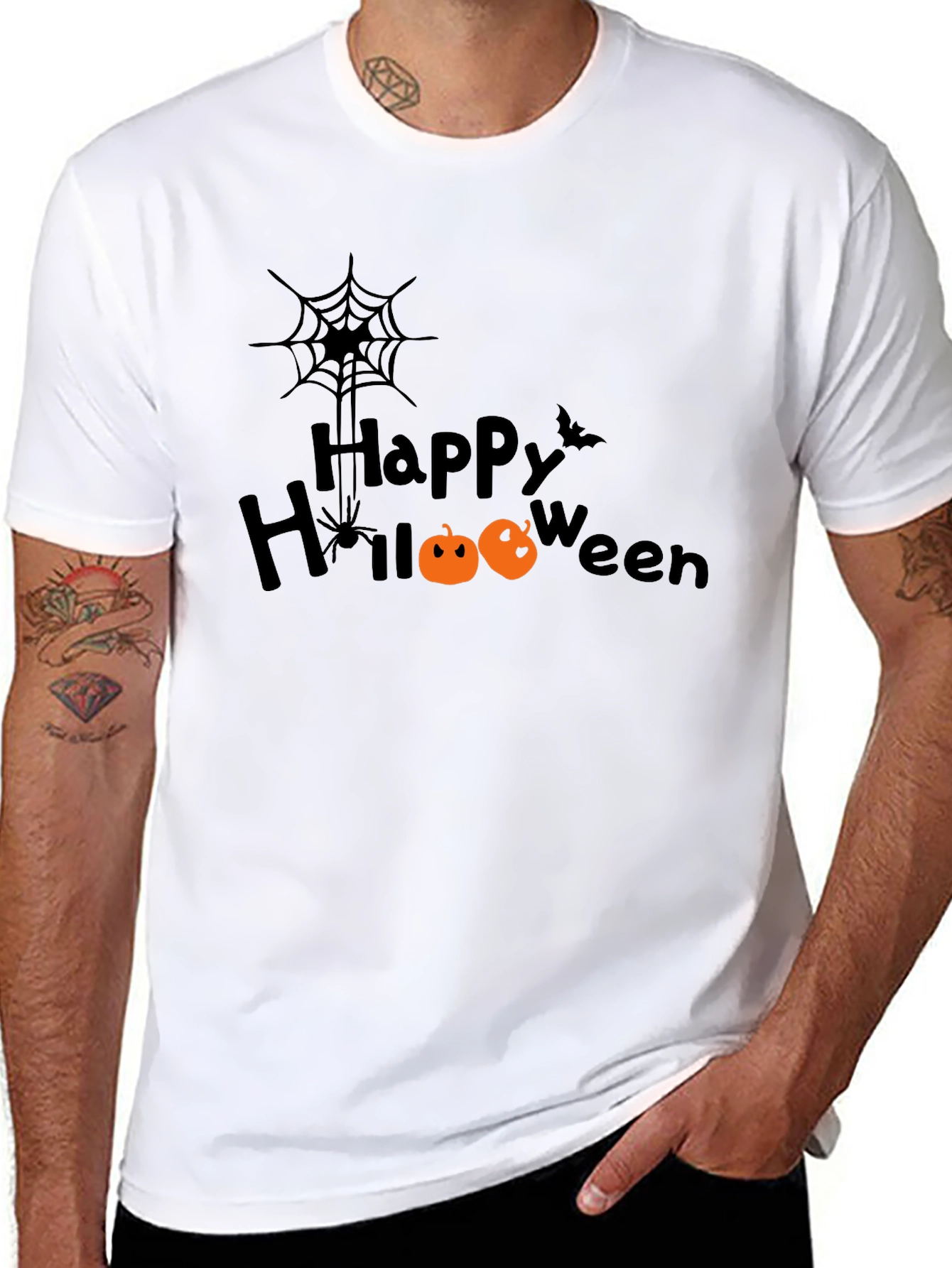 Happy Halloween Black Graphic T-Shirt