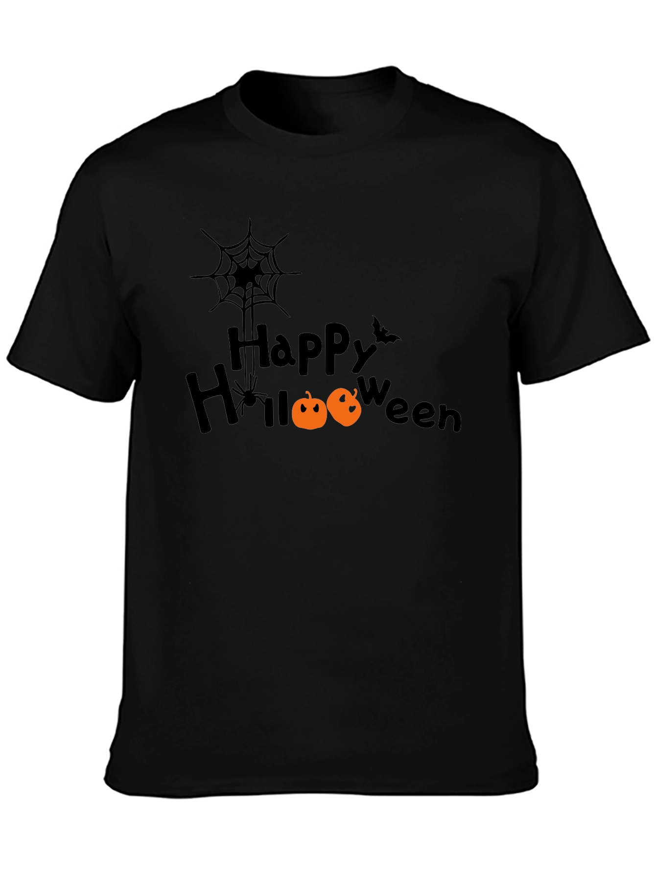 Happy Halloween Black Graphic T-Shirt