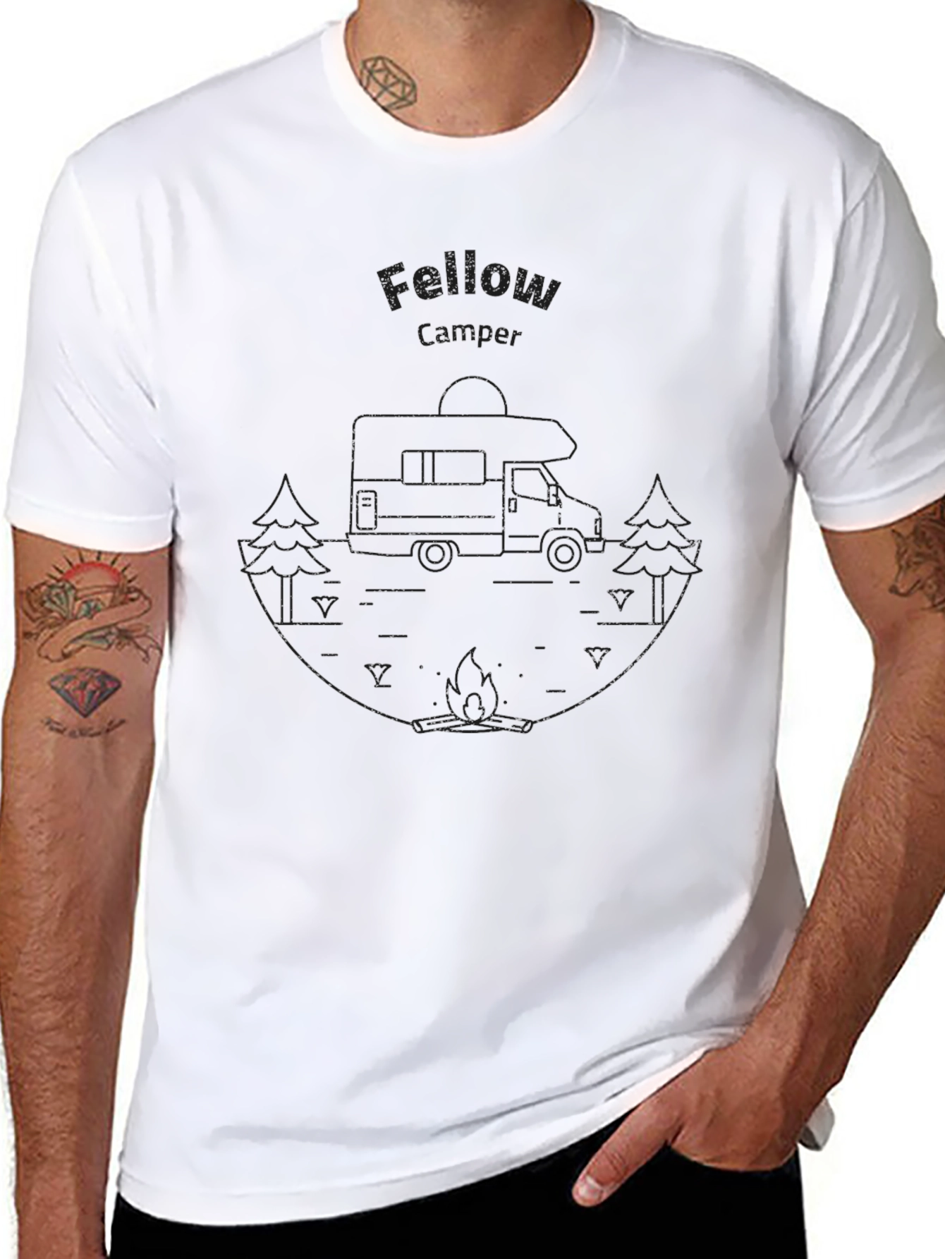 Fellow Camper Black Graphic Tee