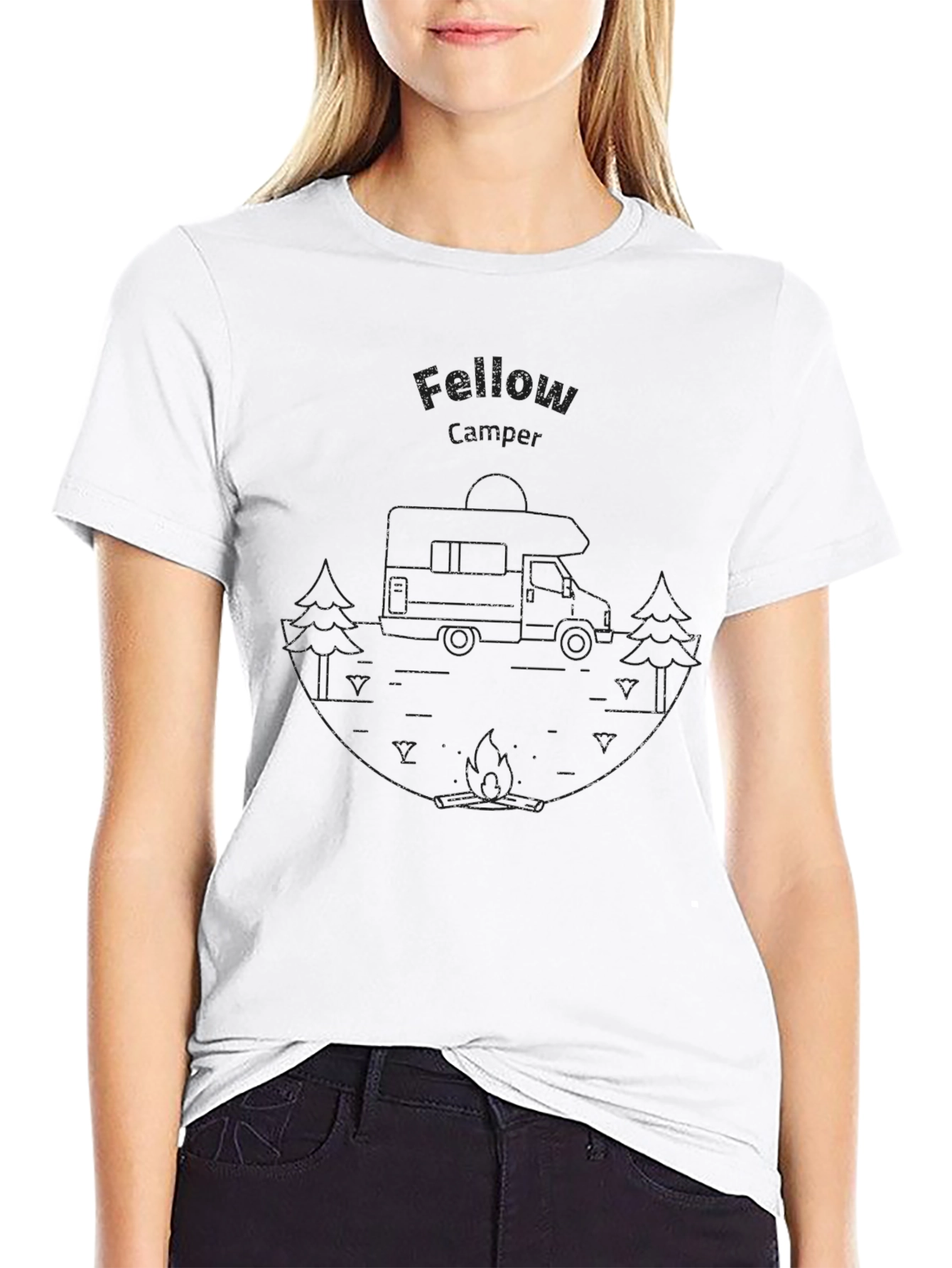 Fellow Camper Black Graphic Tee