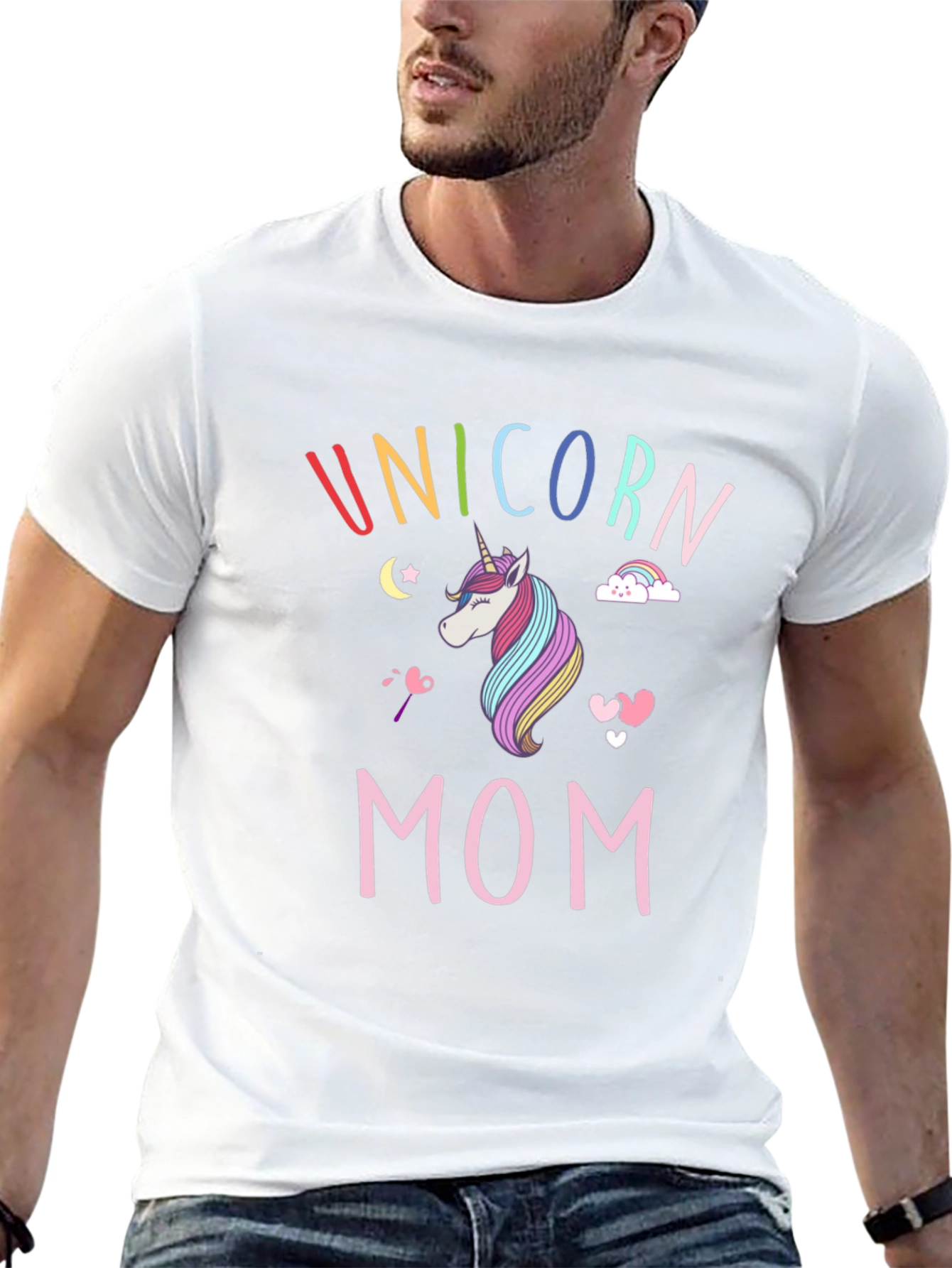 Unicorn Mom T-Shirt - Rainbow Design