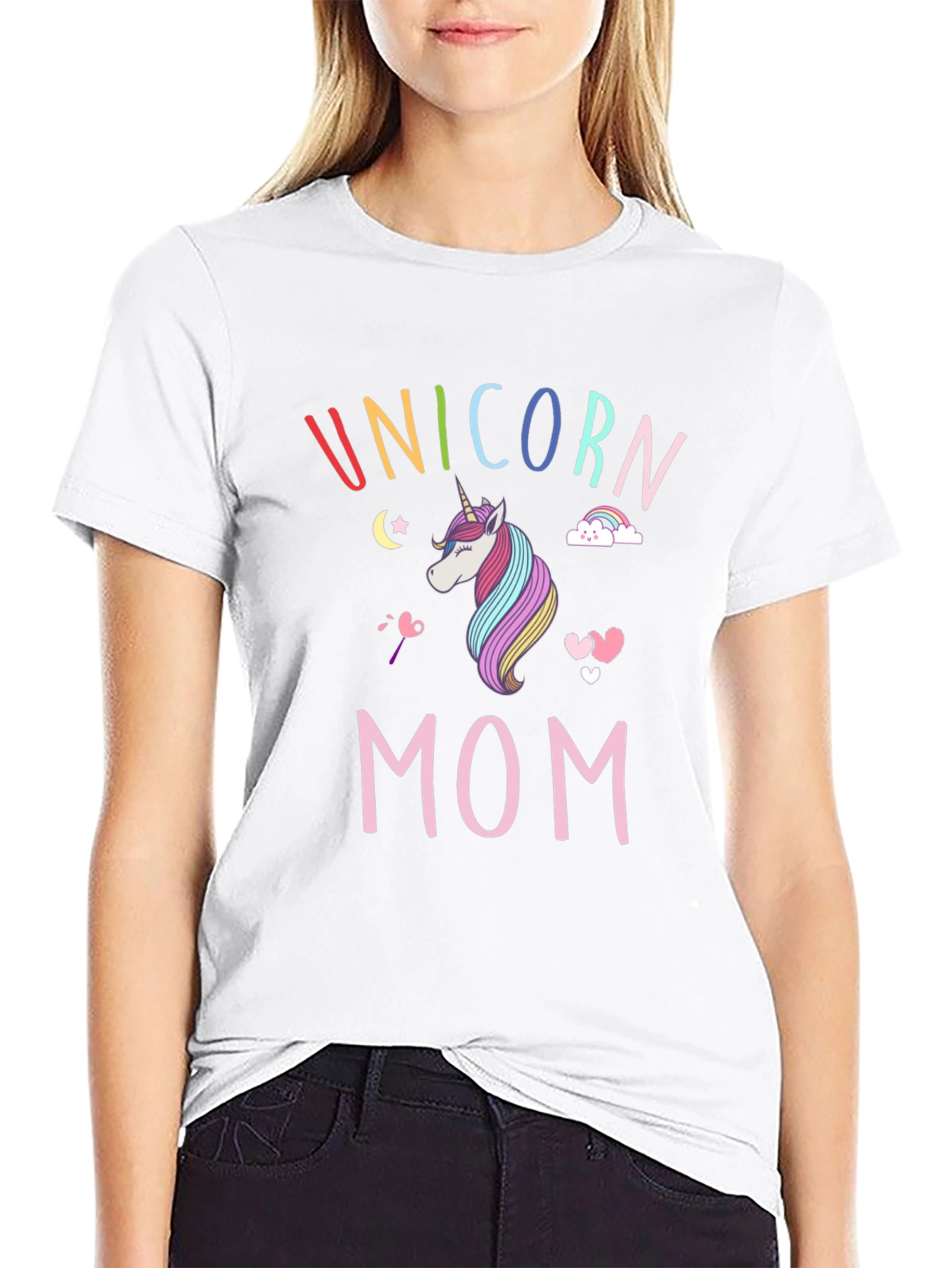 Unicorn Mom T-Shirt - Rainbow Design