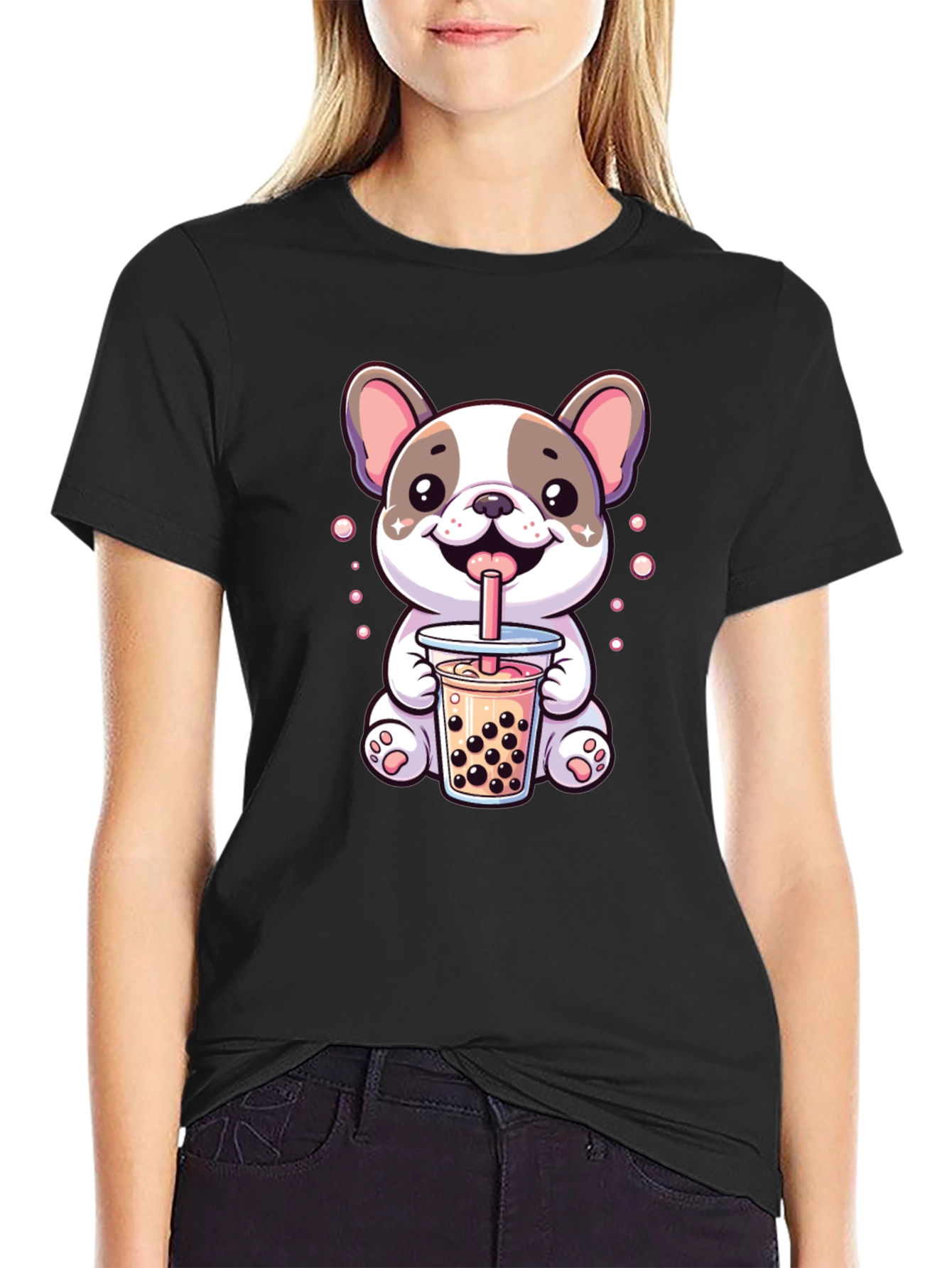 Cute Dog Bubble Tea Graphic Tee