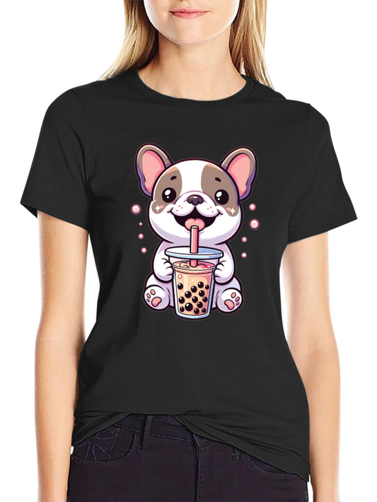 Cute Dog Bubble Tea Graphic Tee