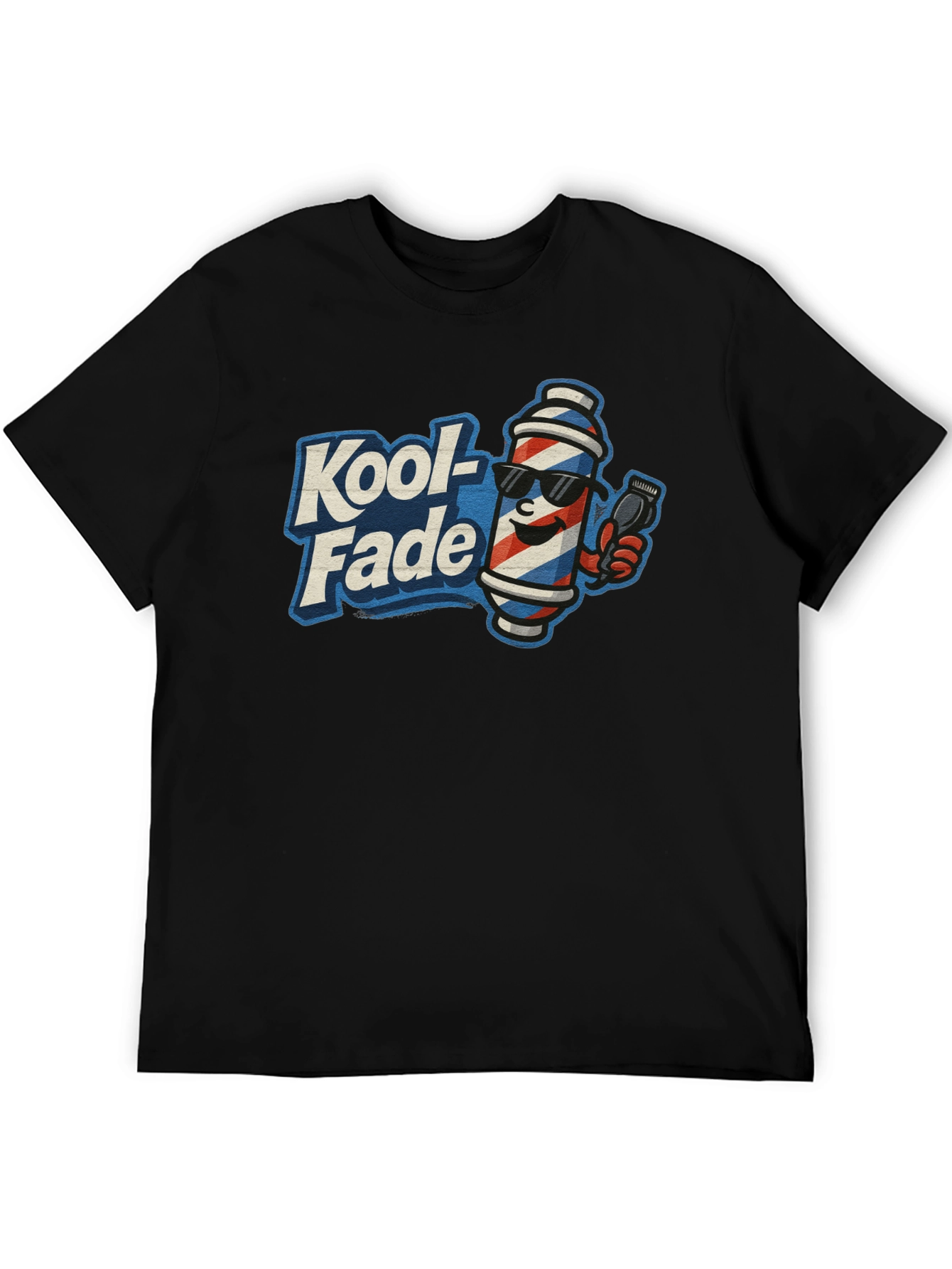 Kool-Fade Barber T-Shirt - Cool Barber Pole Design