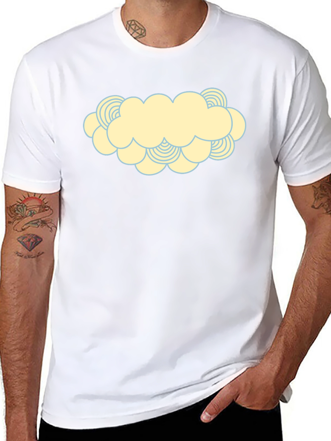 Cartoon Cloud Graphic Print T-Shirt