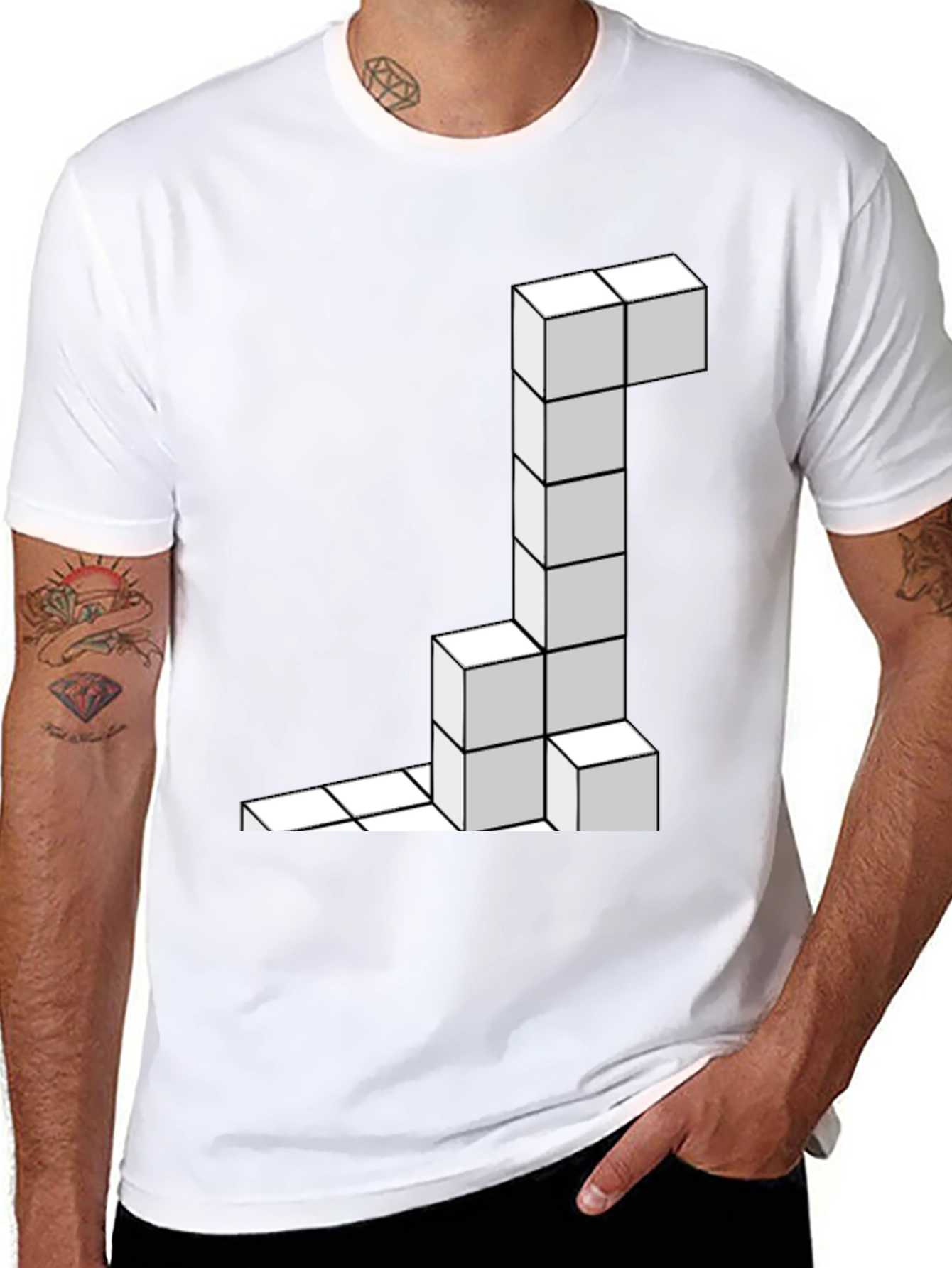 Tetris Block Black T-Shirt
