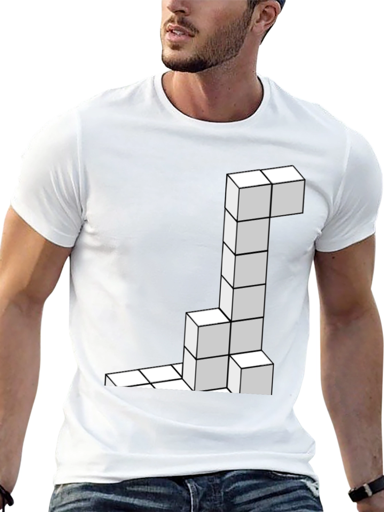Tetris Block Black T-Shirt