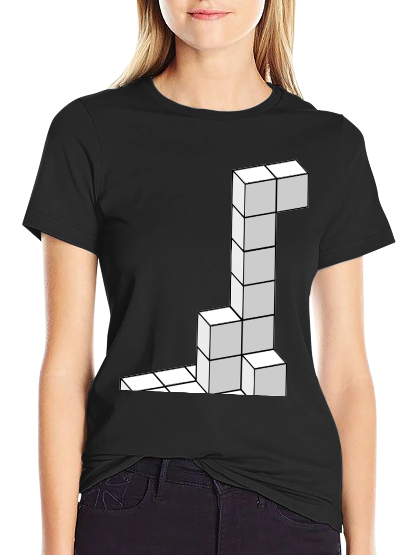 Tetris Block Black T-Shirt