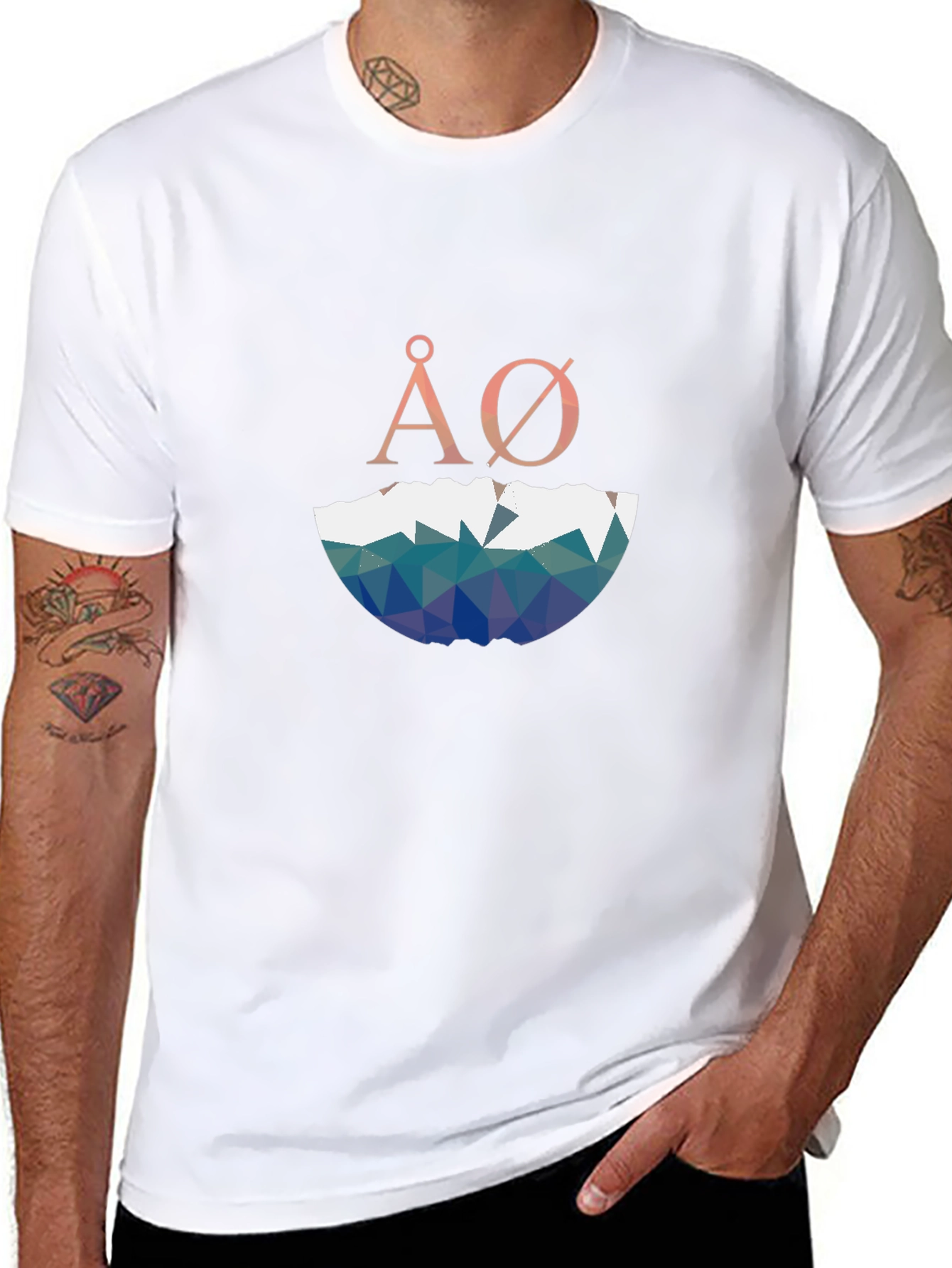 Geometric ÅØ Graphic Black T-Shirt