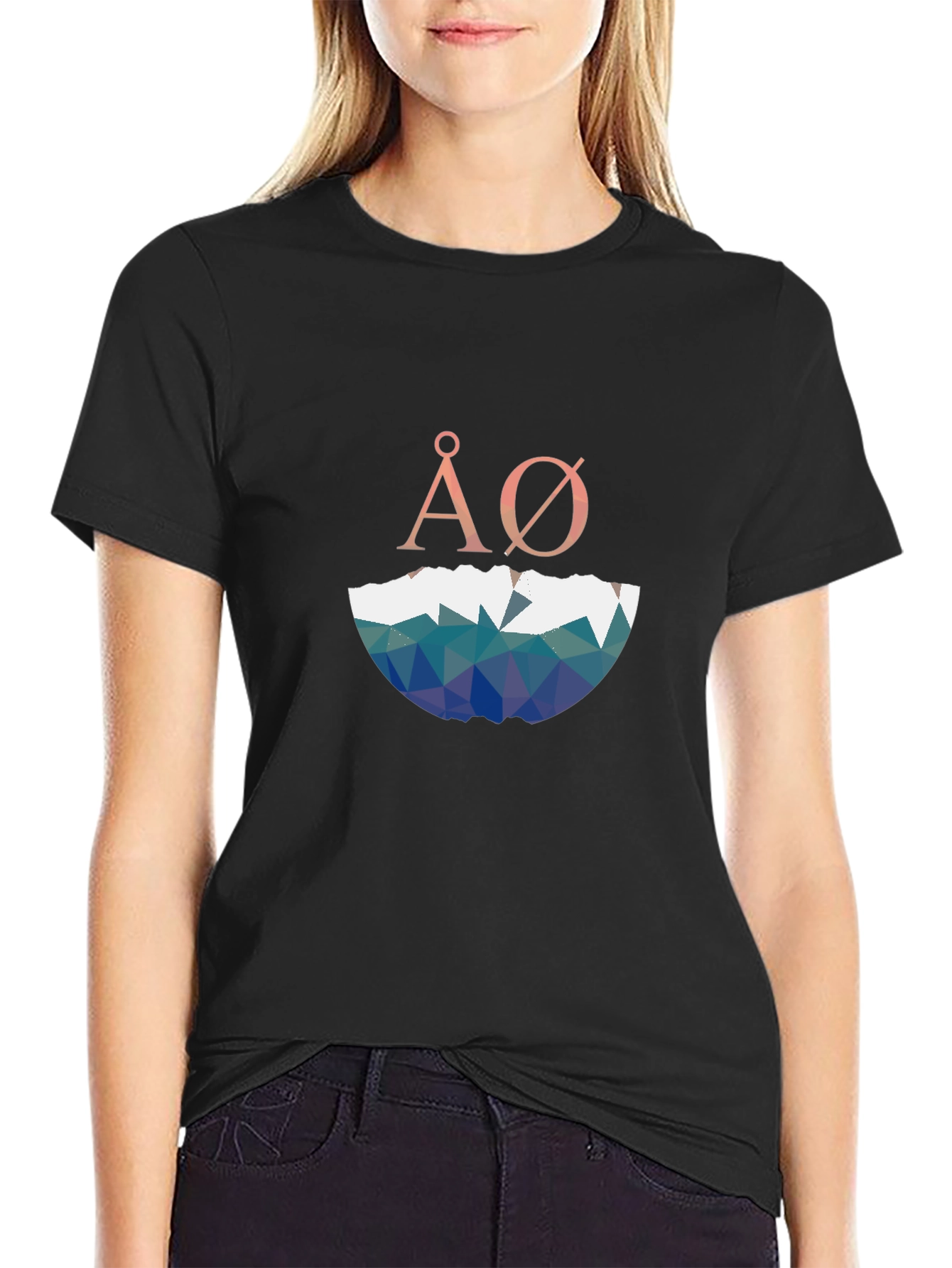 Geometric ÅØ Graphic Black T-Shirt
