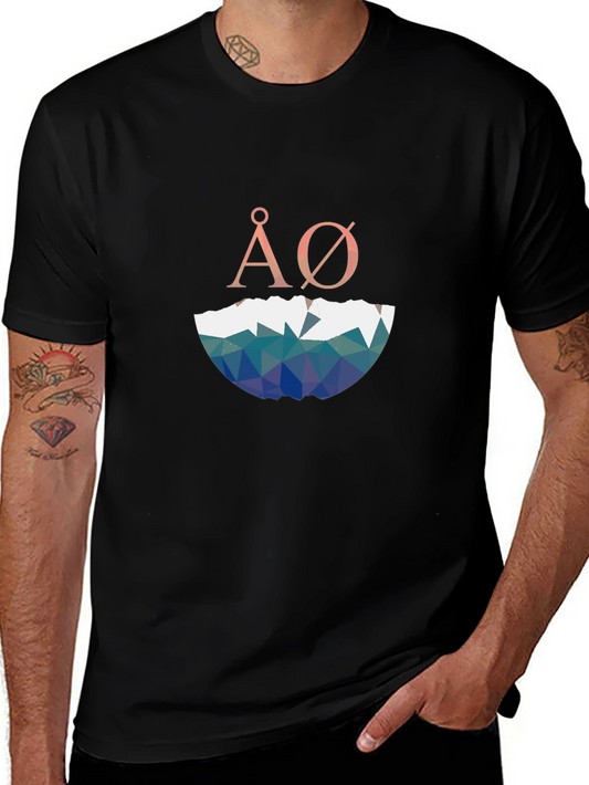 Geometric ÅØ Graphic Black T-Shirt