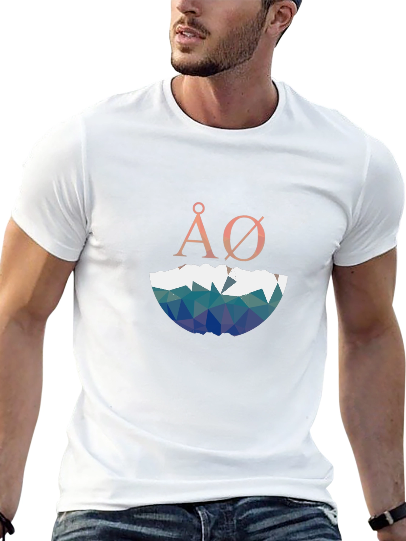 Geometric ÅØ Graphic Black T-Shirt