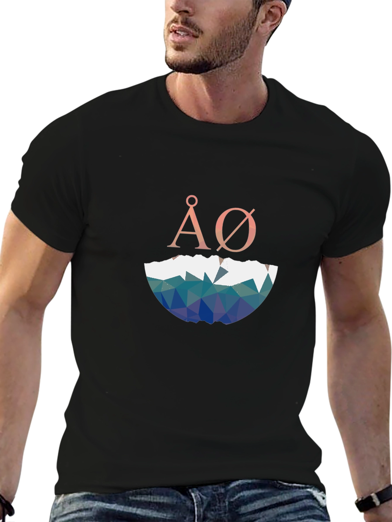 Geometric ÅØ Graphic Black T-Shirt