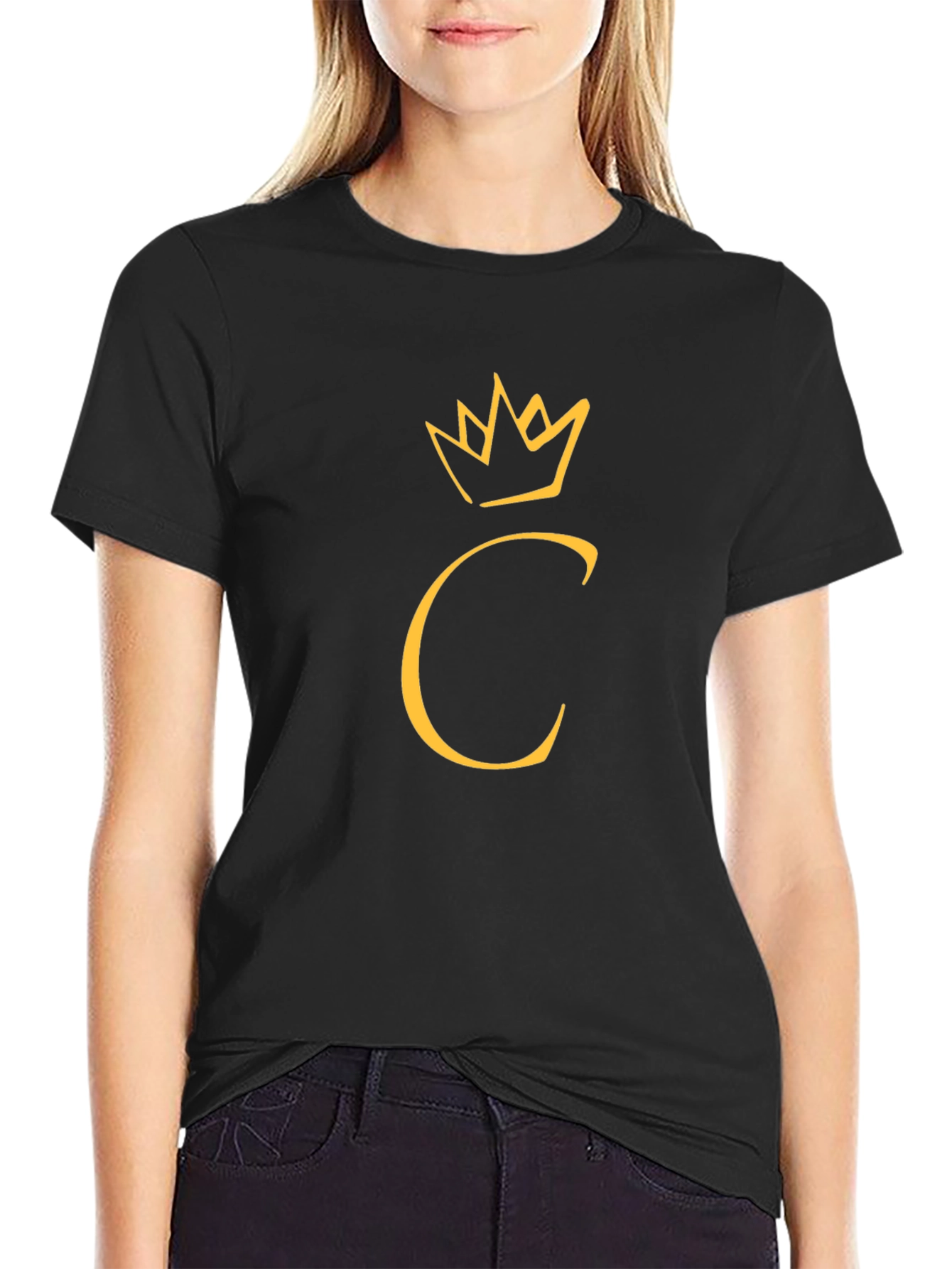Crown Initial C Black T-Shirt