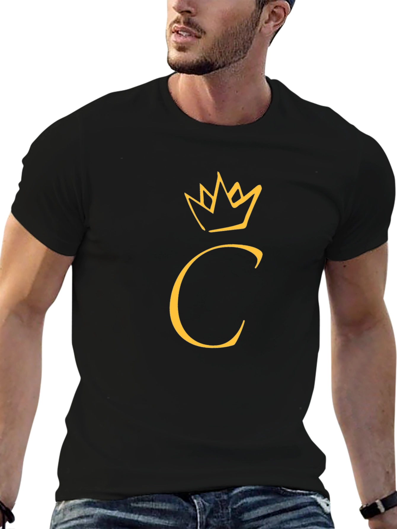Crown Initial C Black T-Shirt