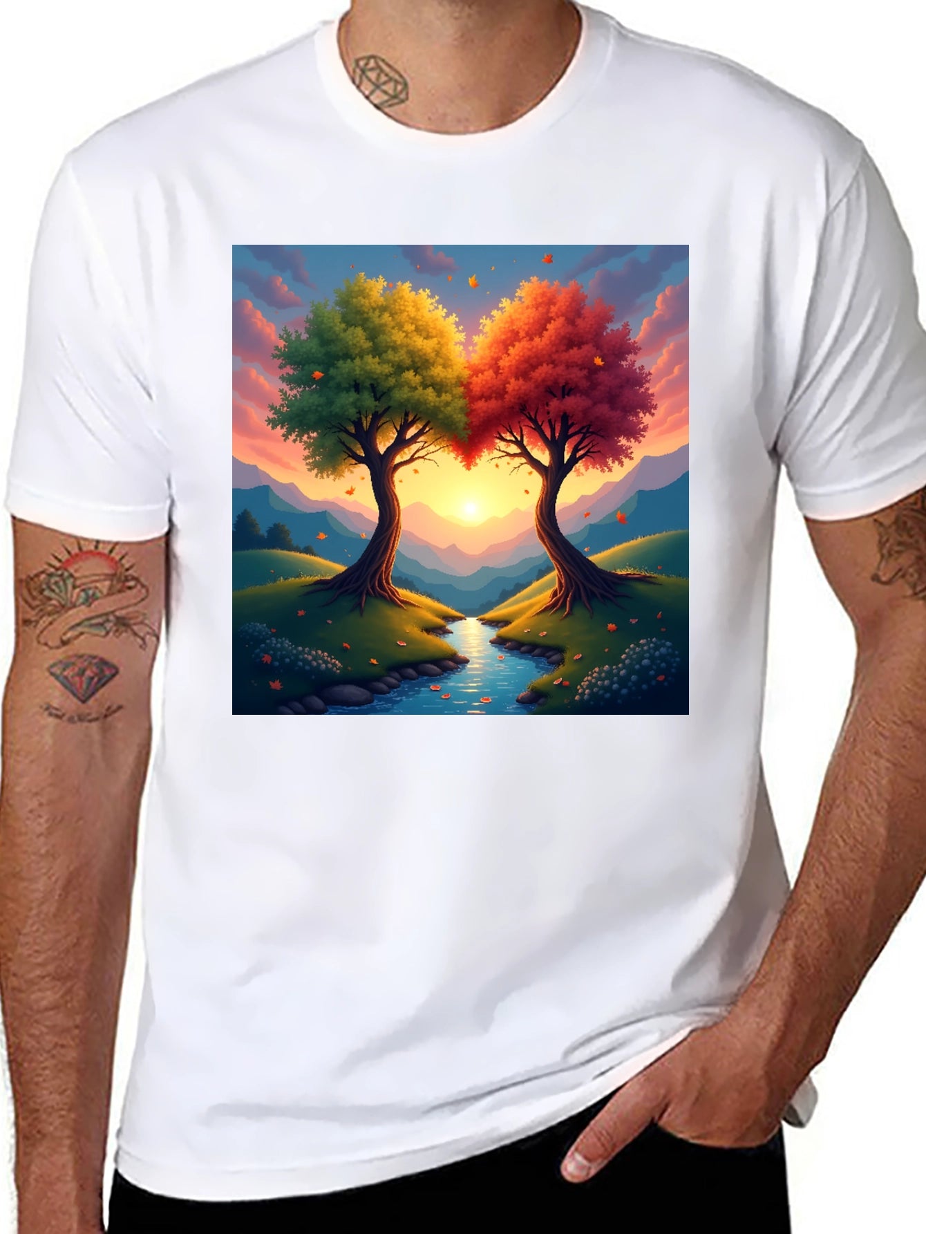 Natures Embrace T-Shirt: Two Trees One Heart