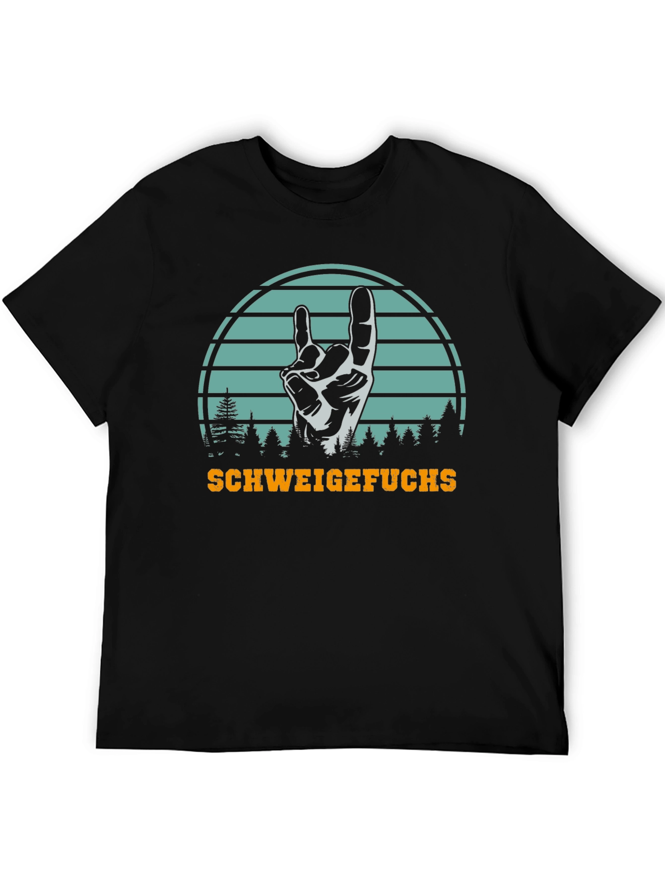 SchweigeFuchs Hand Sign Graphic T-Shirt