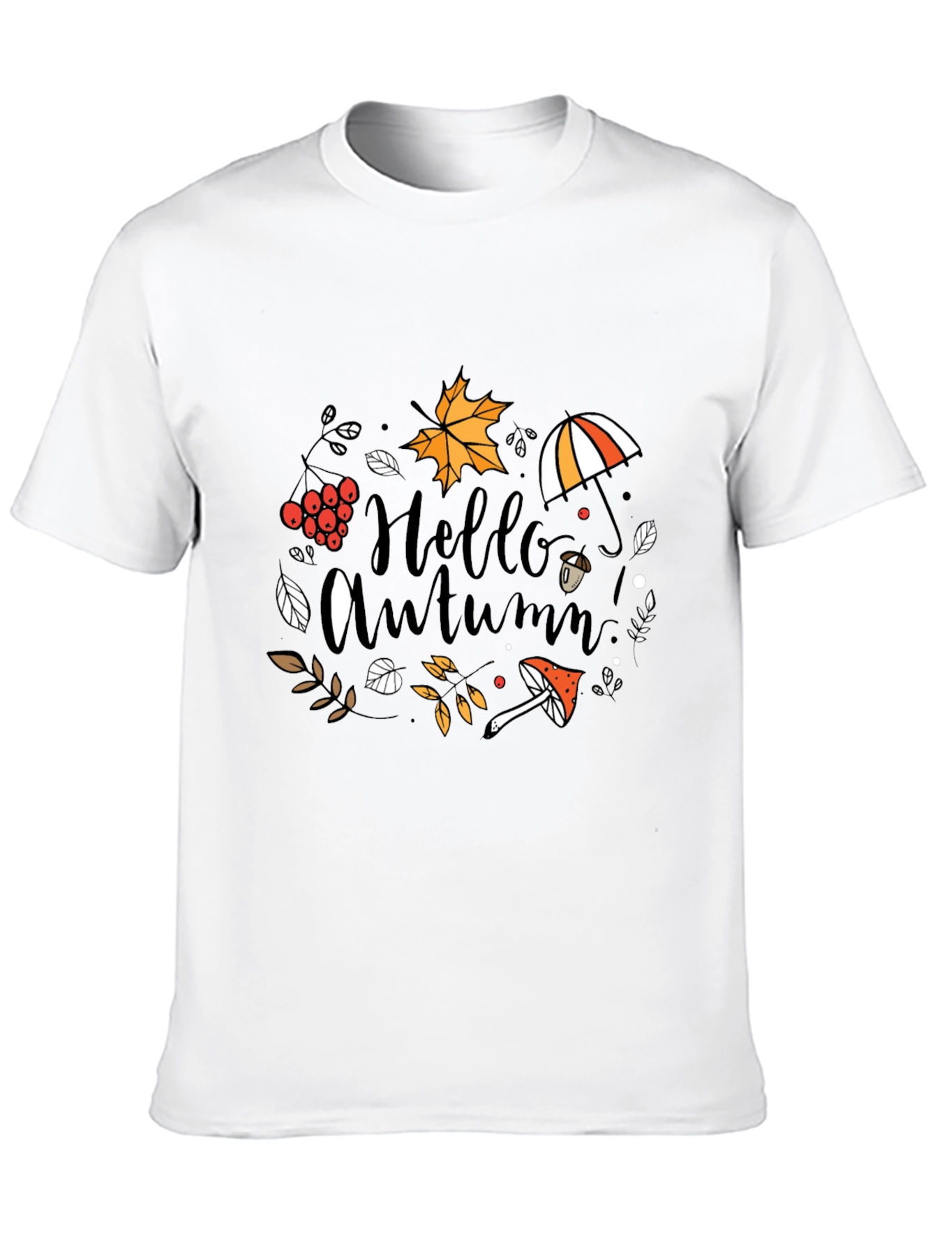 Hello Autumn Black T-Shirt
