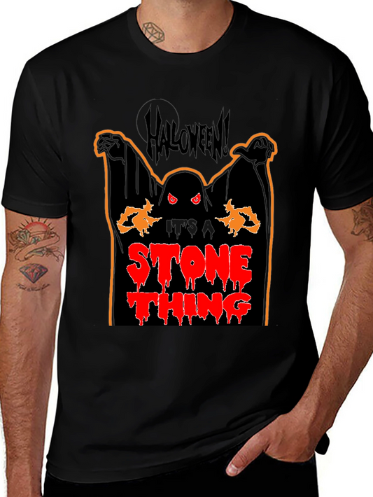 Halloween Ghost Stone Thing Graphic Tee