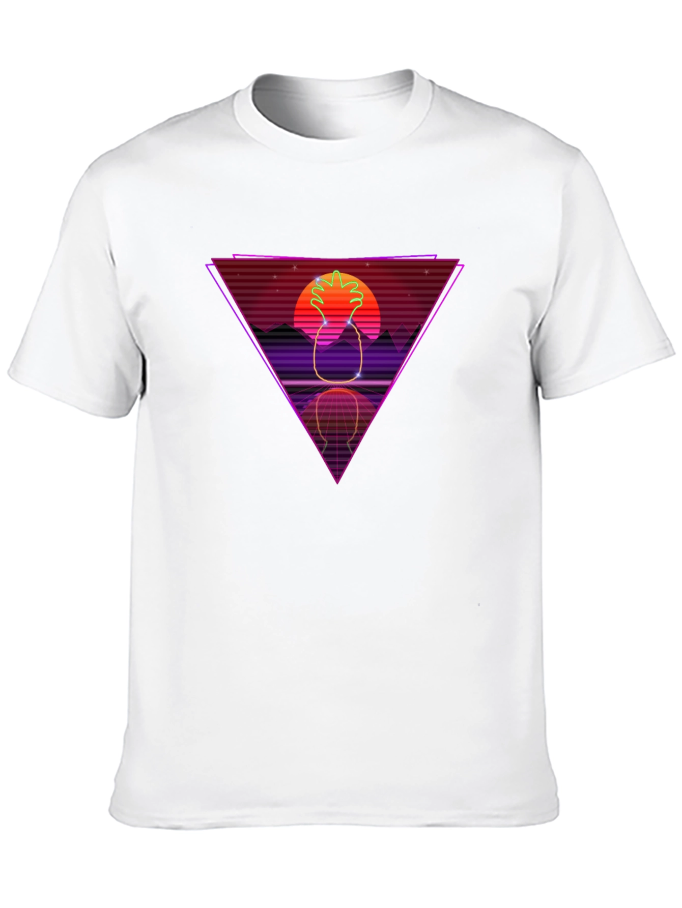 Retro Pineapple Graphic Tee - Synthwave Style