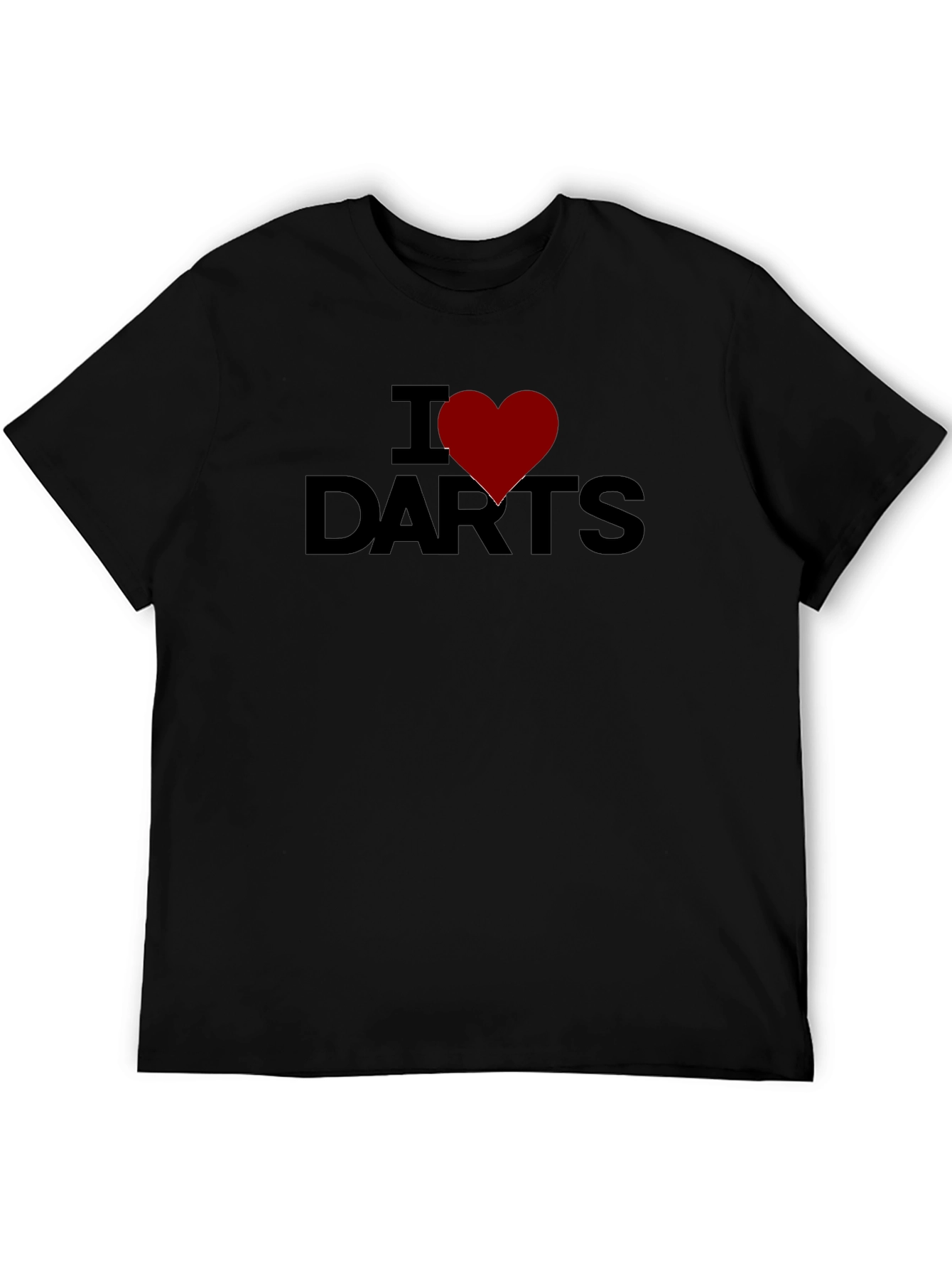 I Heart Darts Black T-Shirt Casual Cotton Tee