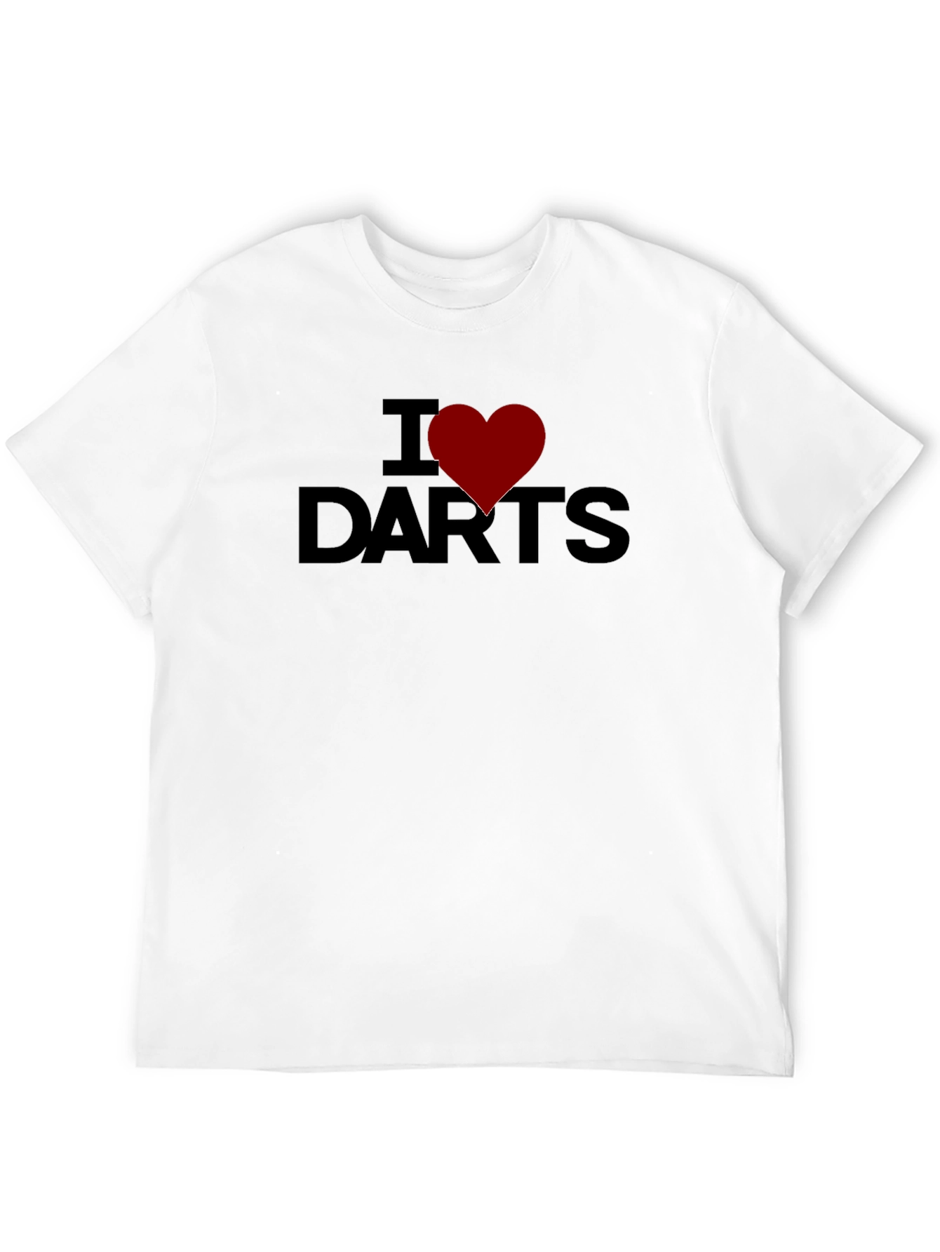 I Heart Darts Black T-Shirt Casual Cotton Tee