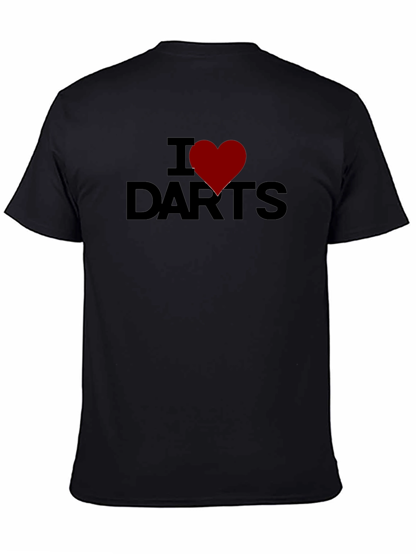 I Heart Darts Black T-Shirt Casual Cotton Tee