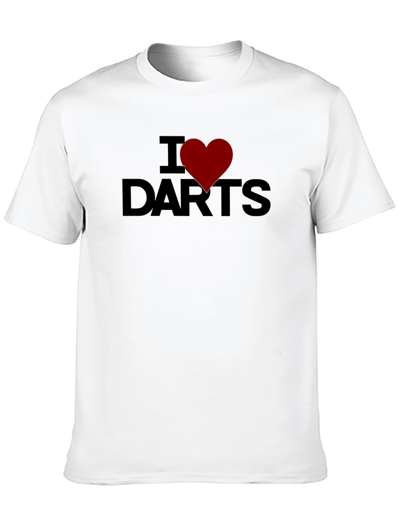 I Heart Darts Black T-Shirt Casual Cotton Tee