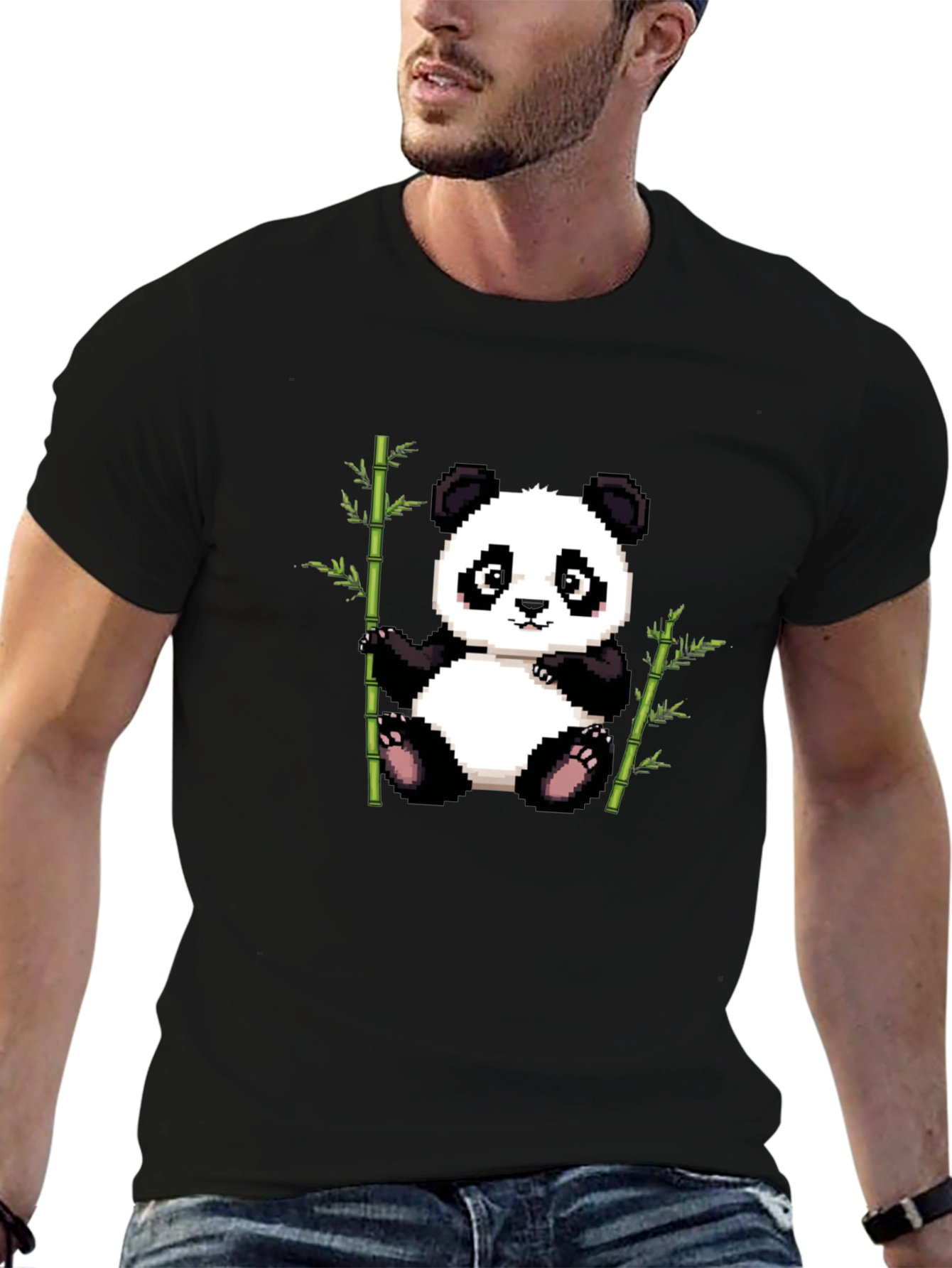 Pixel Panda T-Shirt - Cute Panda Bamboo Design