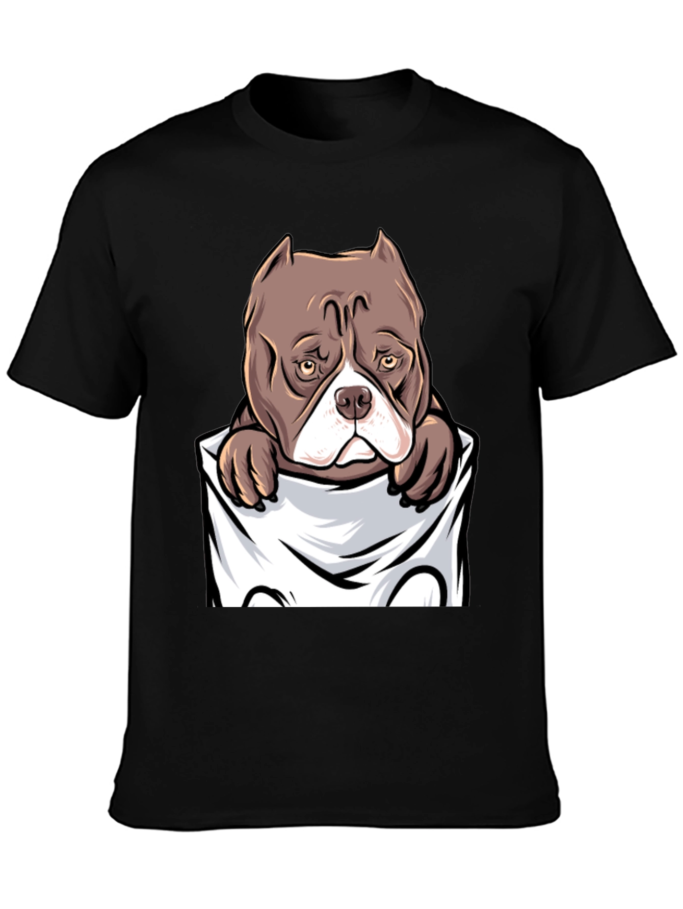 Bully Breed Dog in Pocket Graphic T-Shirt