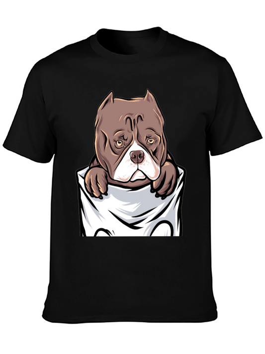 Bully Breed Dog in Pocket Graphic T-Shirt
