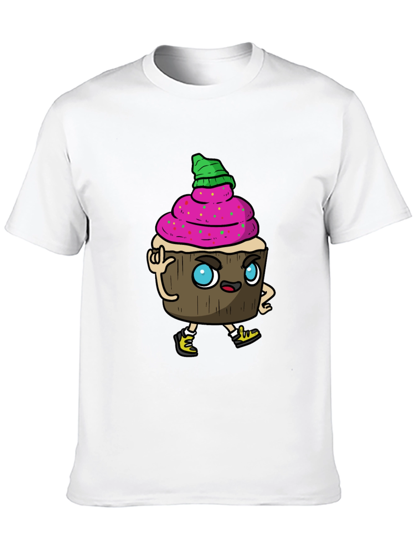 Cool Cupcake Graphic Tee - Fun Cartoon Shirt