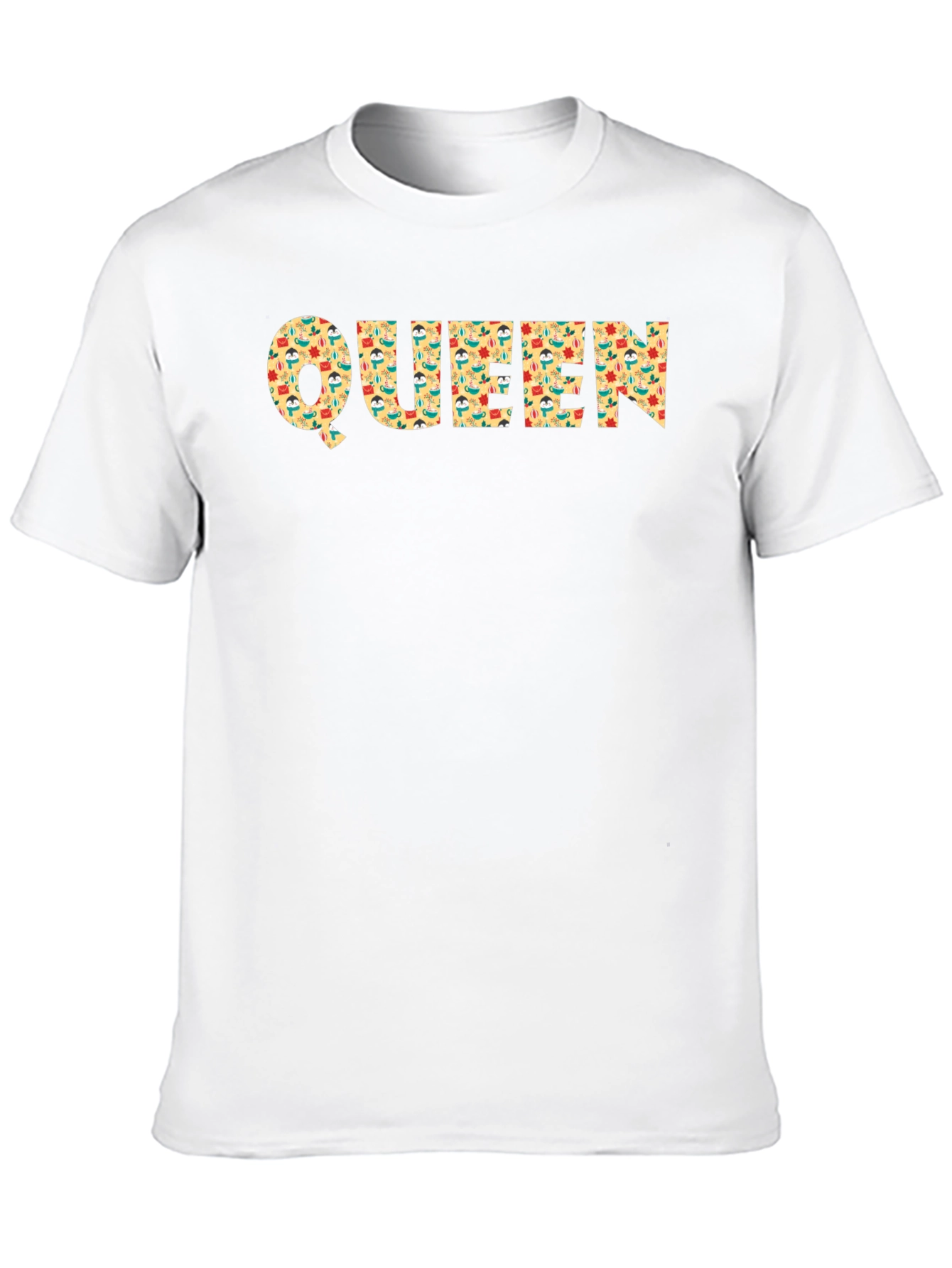 Queen Retro Pattern Graphic Tee - Black