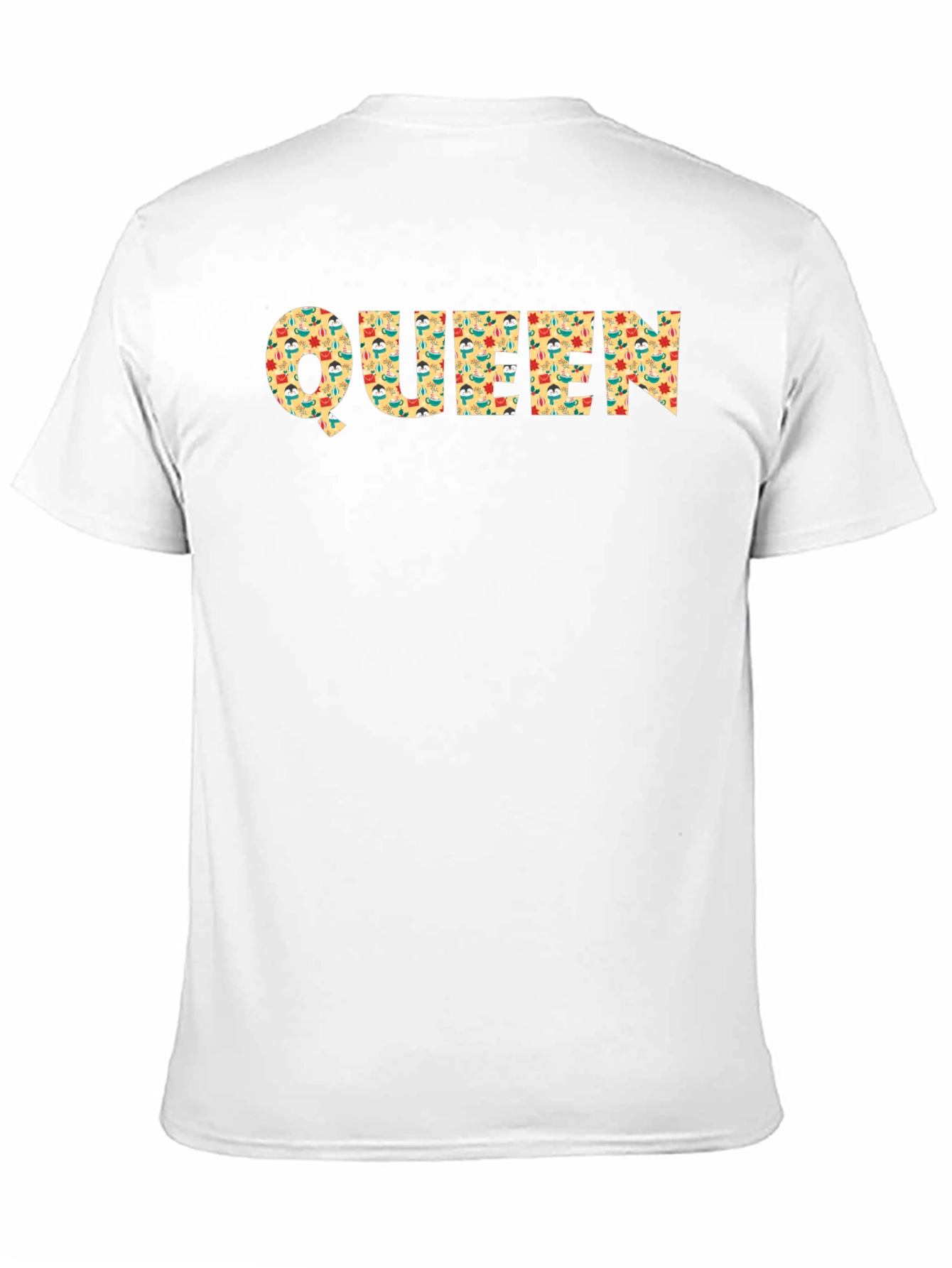 Queen Retro Pattern Graphic Tee - Black